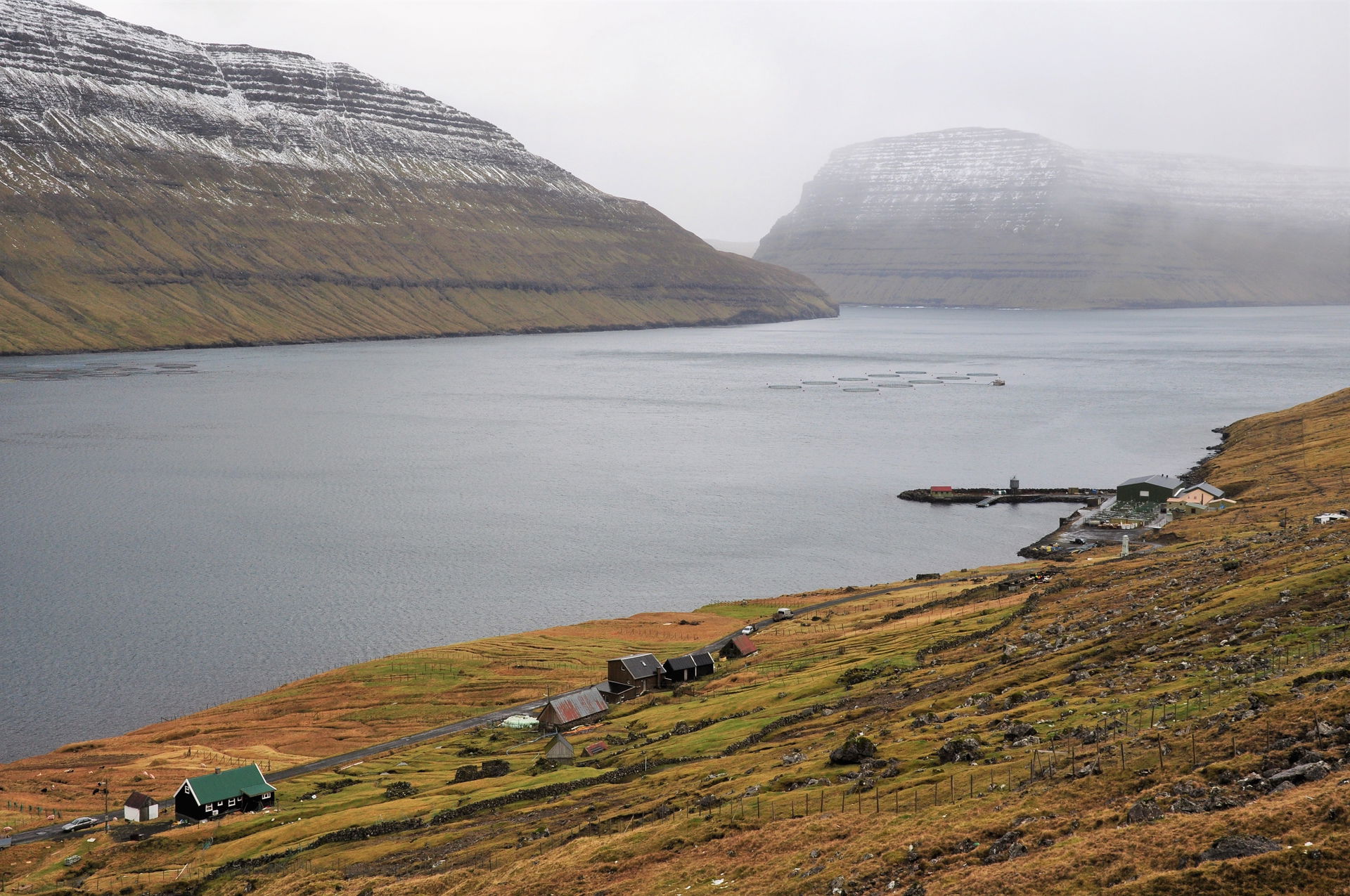 The hamlet of Norðtoftir on the island Borðoy, Faroe Islands. O…