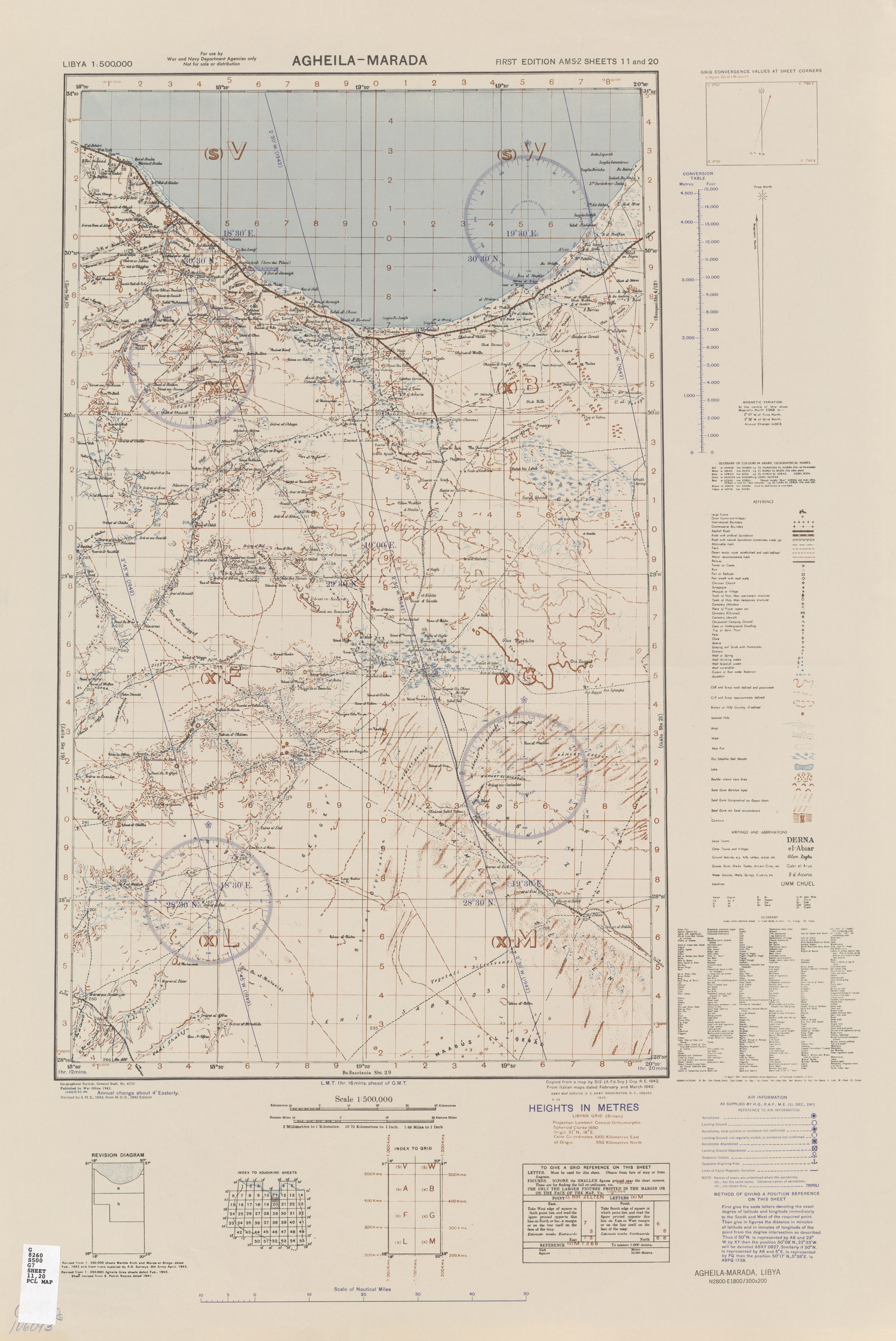 Agheila Marada - Sheet 11 &amp; 20, 1:500,000 (13.2MB) - Libya,…