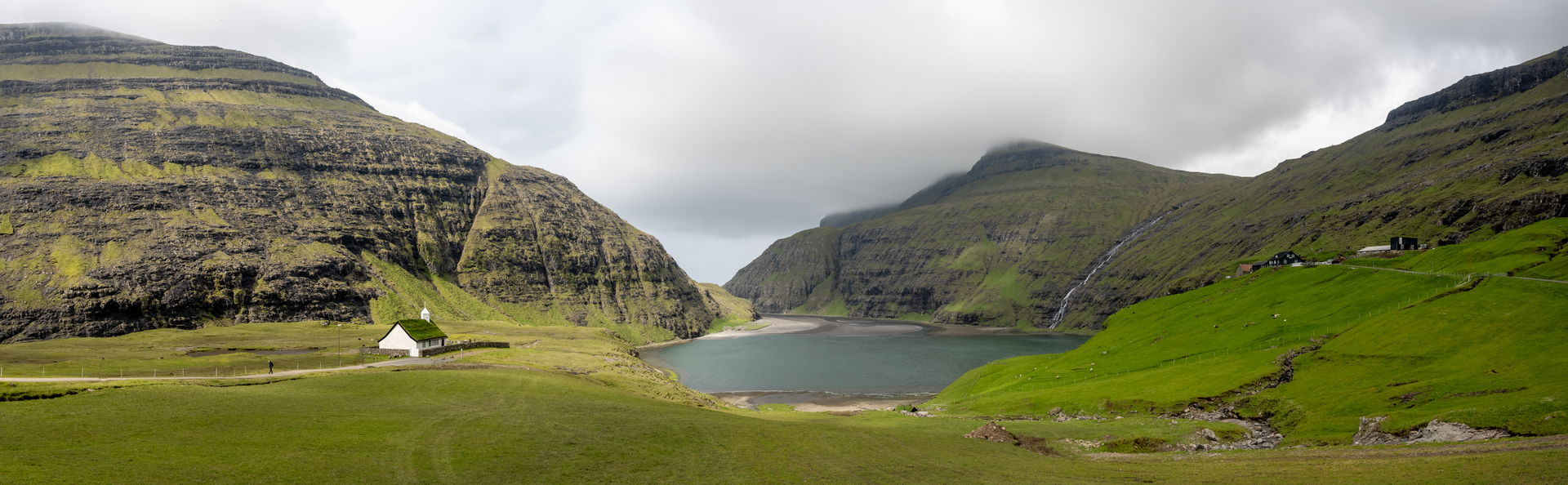 Panoramic view of Saksun, Faroe Islands
