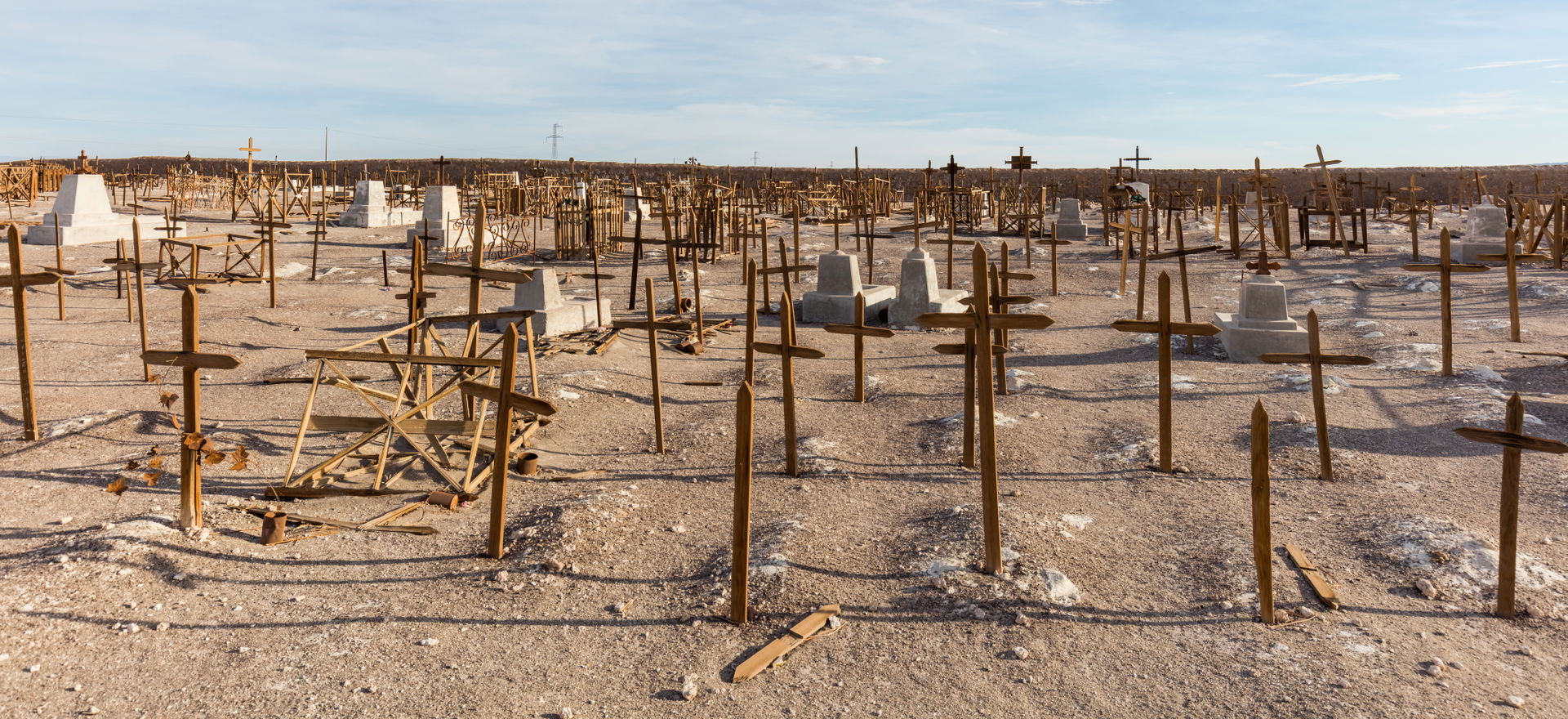 Wooden crosses in the cemetery of the former salt mining Rica A…