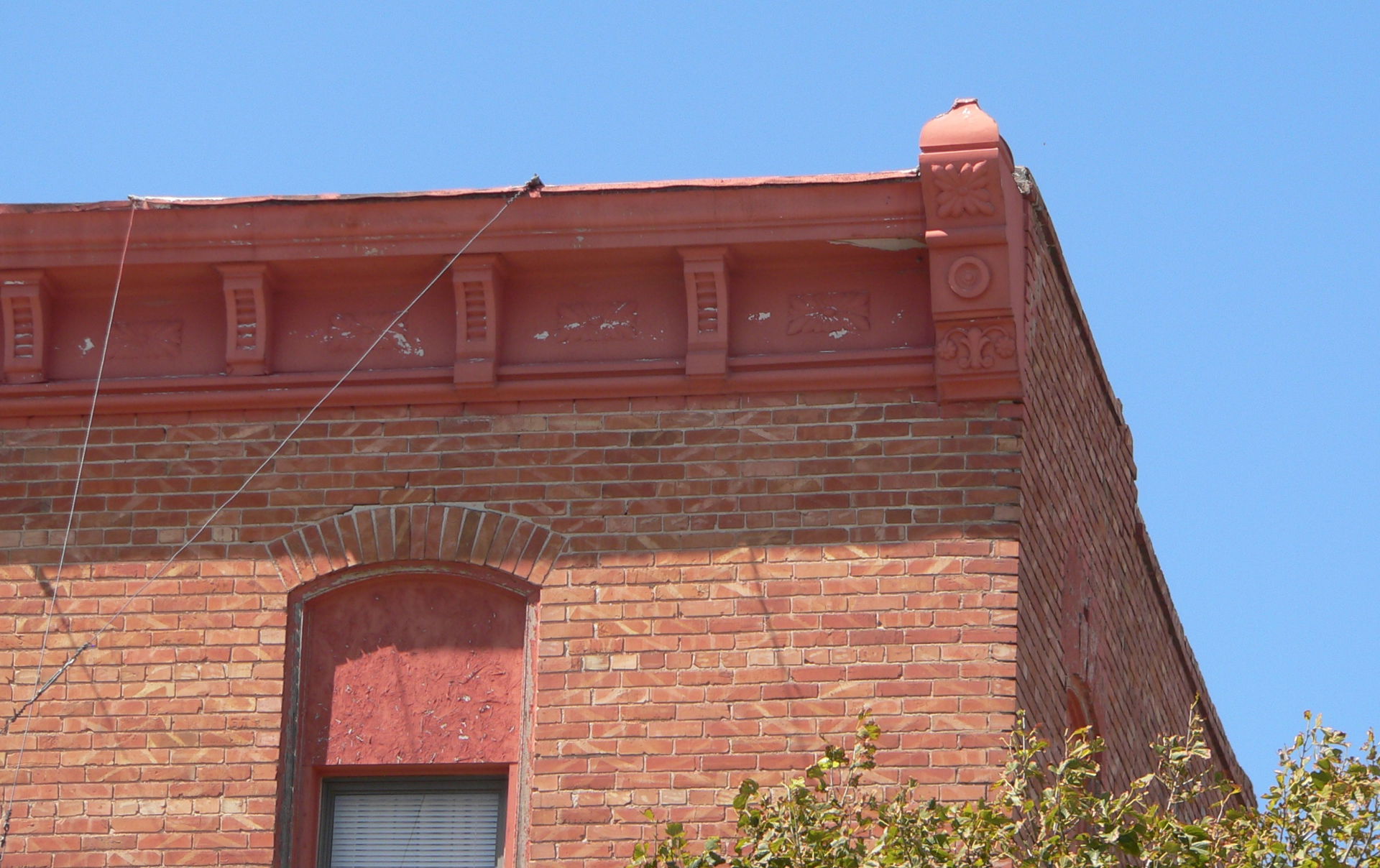 Upper northeast corner of Hotel Chadron in Chadron, Nebraska. …