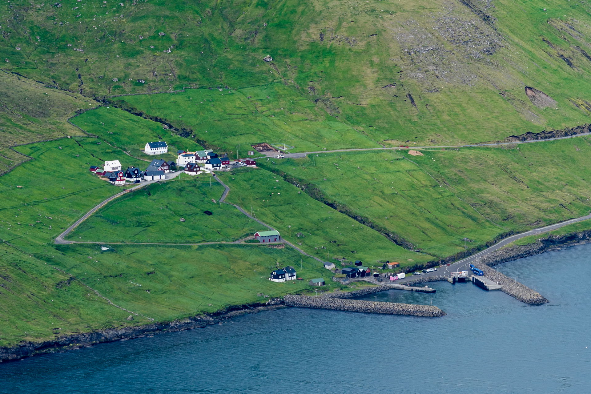 Syðradalur village on Kalsoy, Faroe Islands