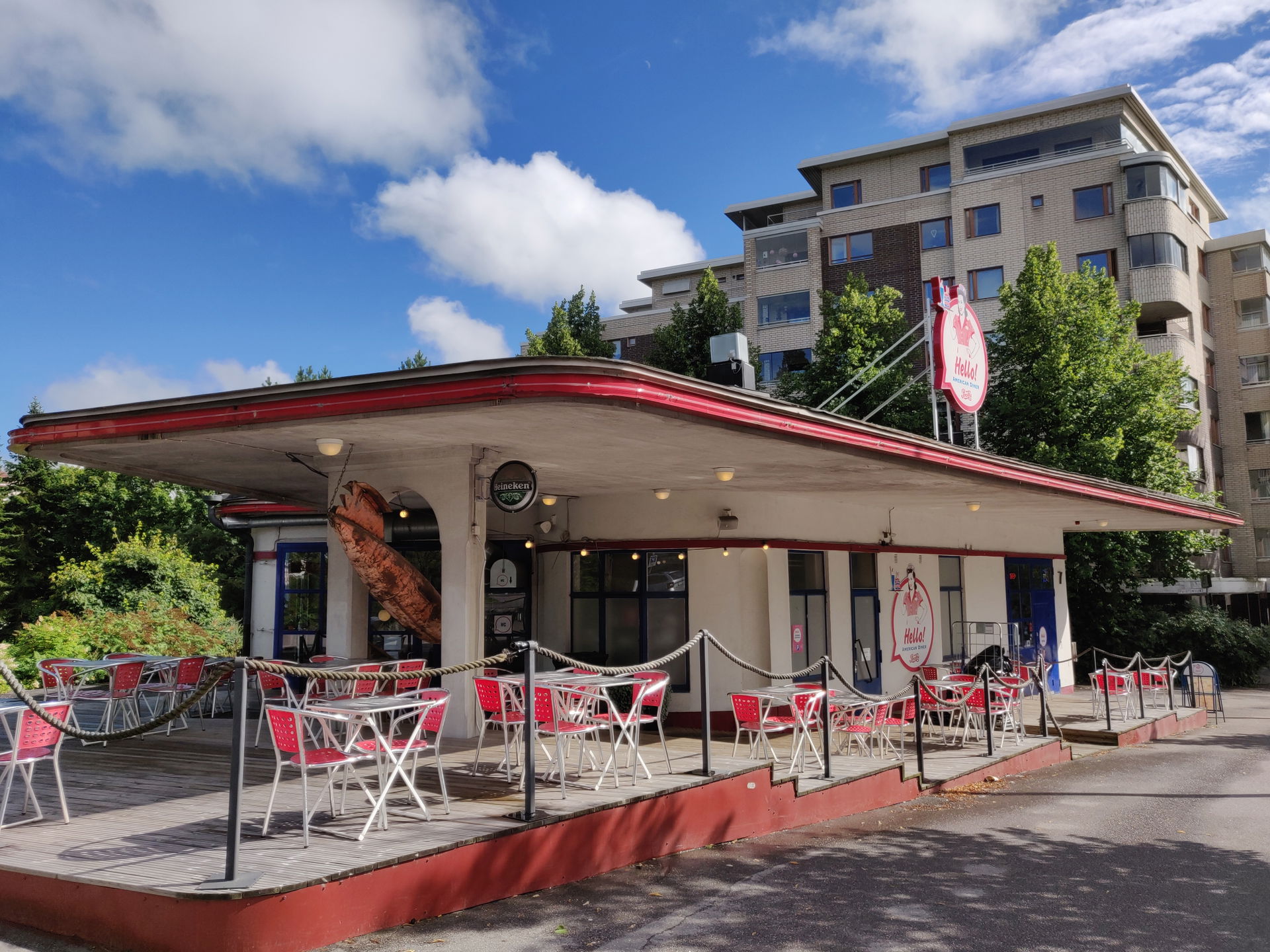 Old functionalist gas station.