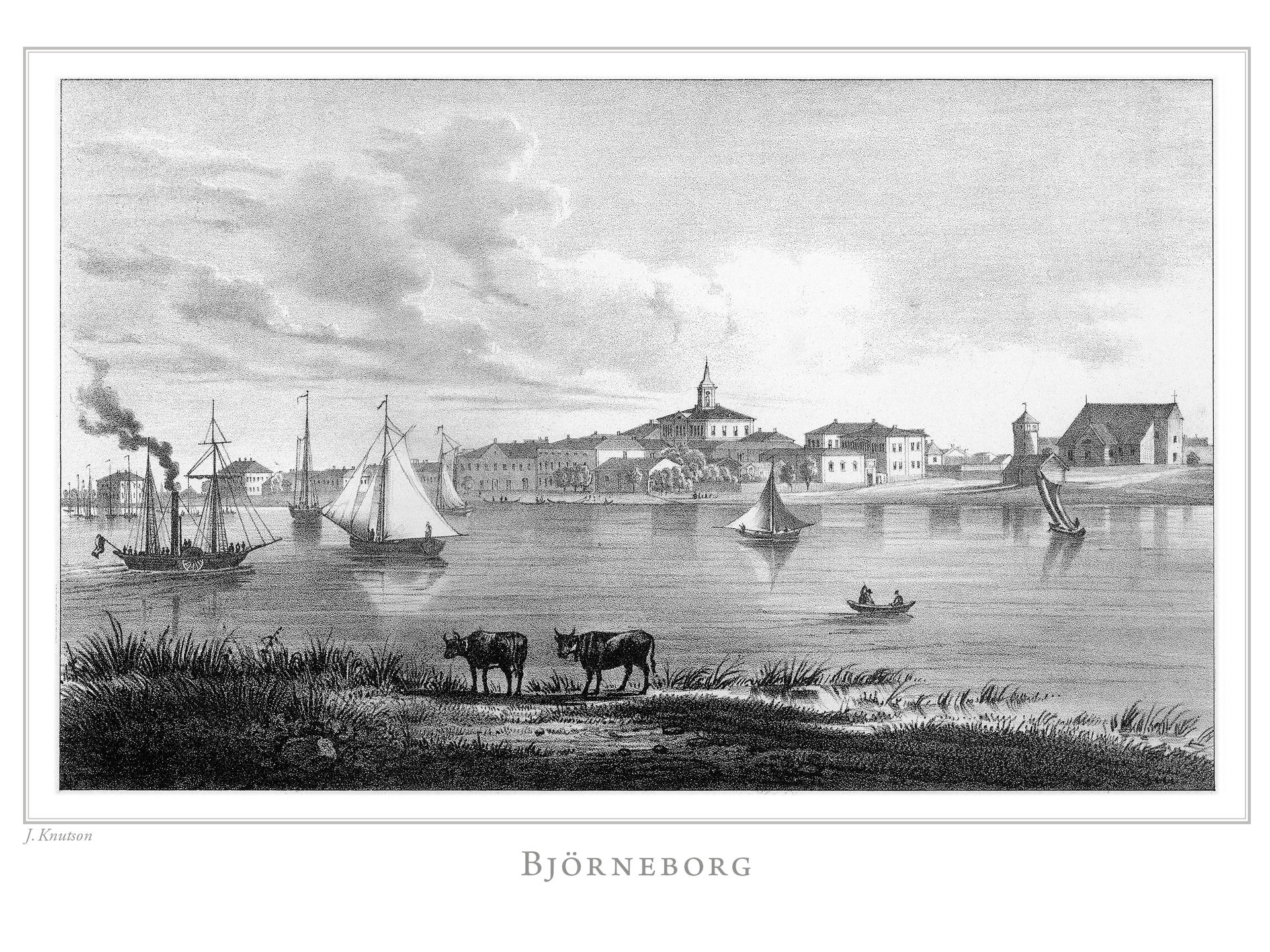 Björneborg, litografi av Johan Knutson (1816-1899) publicerad i…