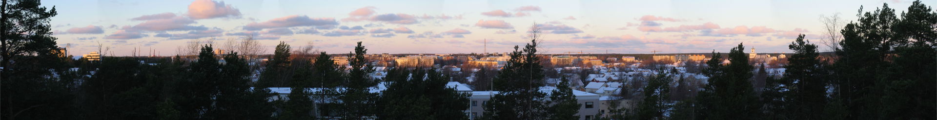 Panorama image of the town of Rauma, Finland on 24th December, …