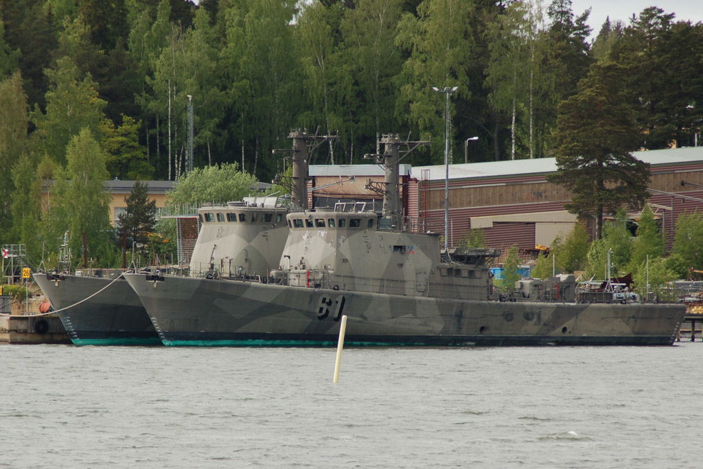 Two decommissioned Helsinki-class missile boats, FNS Turku (61)…