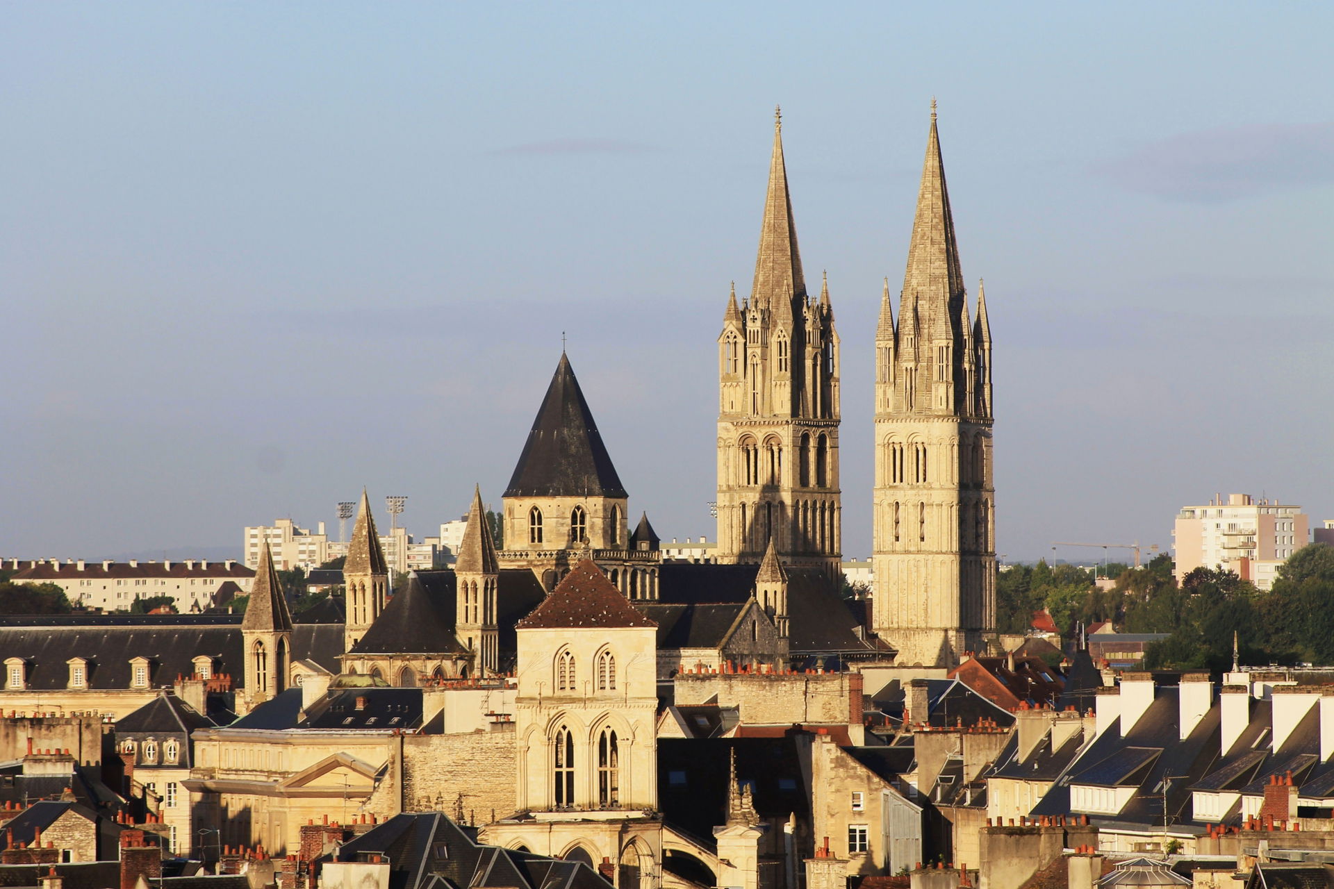 View of church steeples of Caen (Calvados / France)