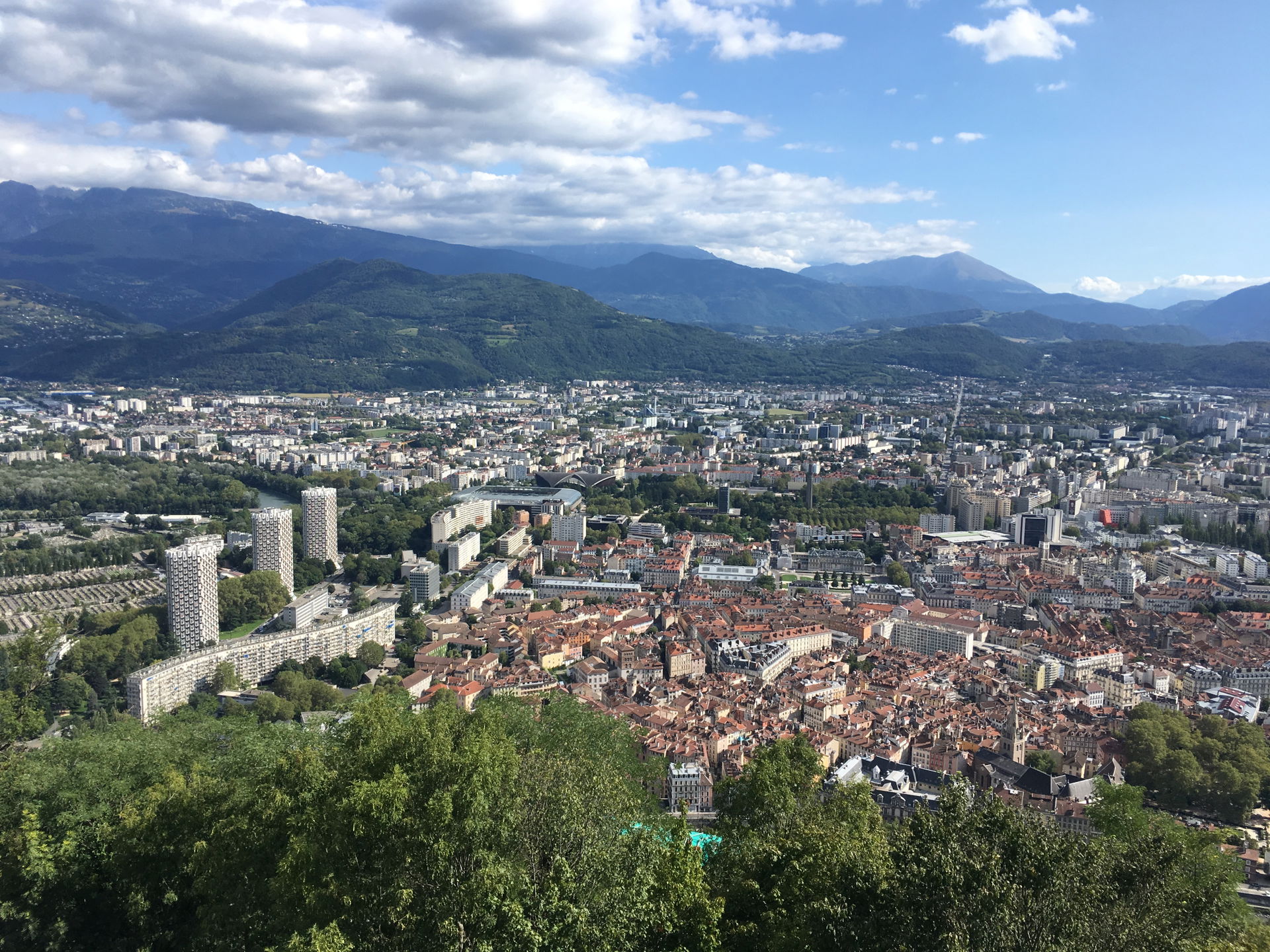 View of the city center of the French city Grenoble.