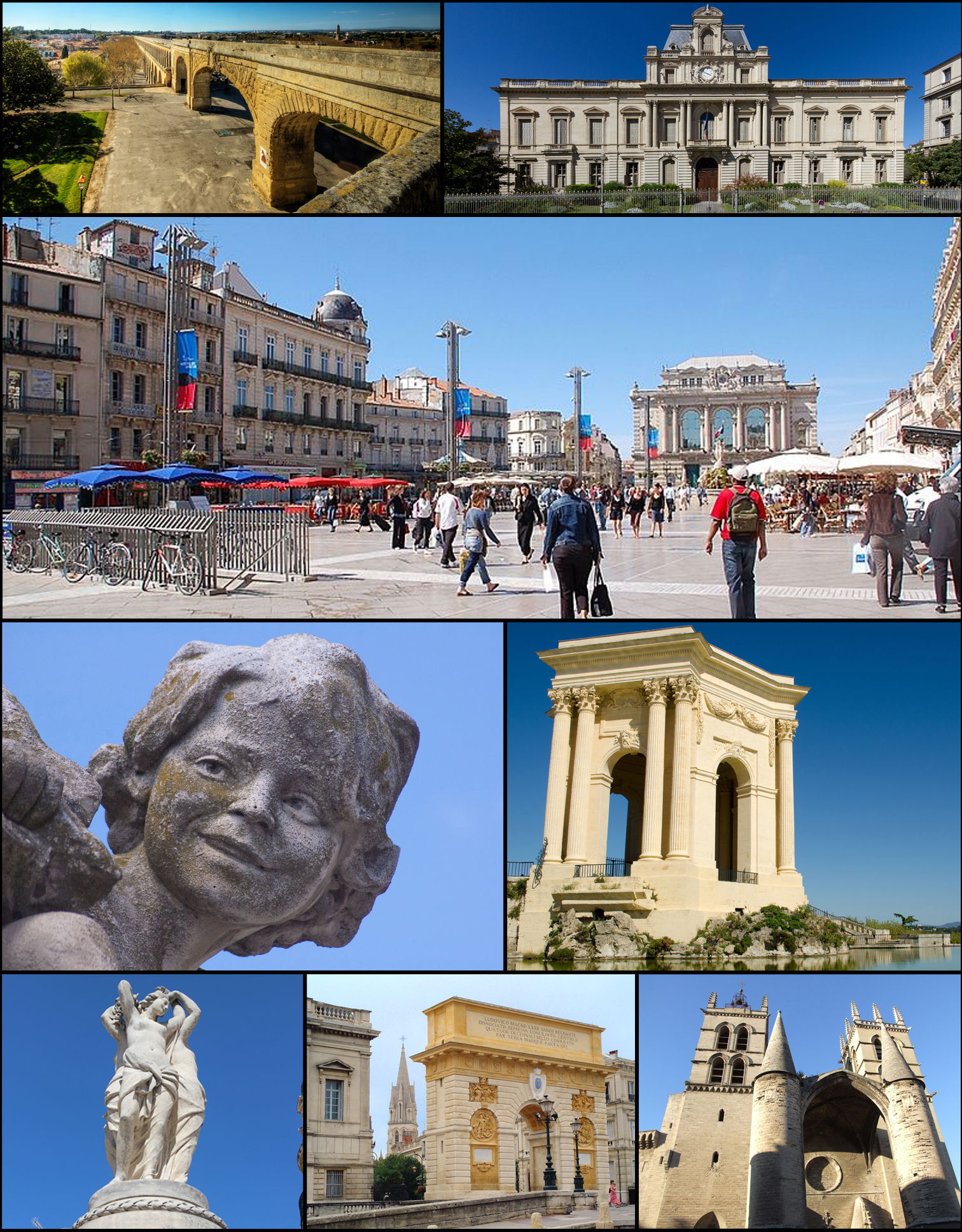 Photo montage of the representative places of the city of Montp…