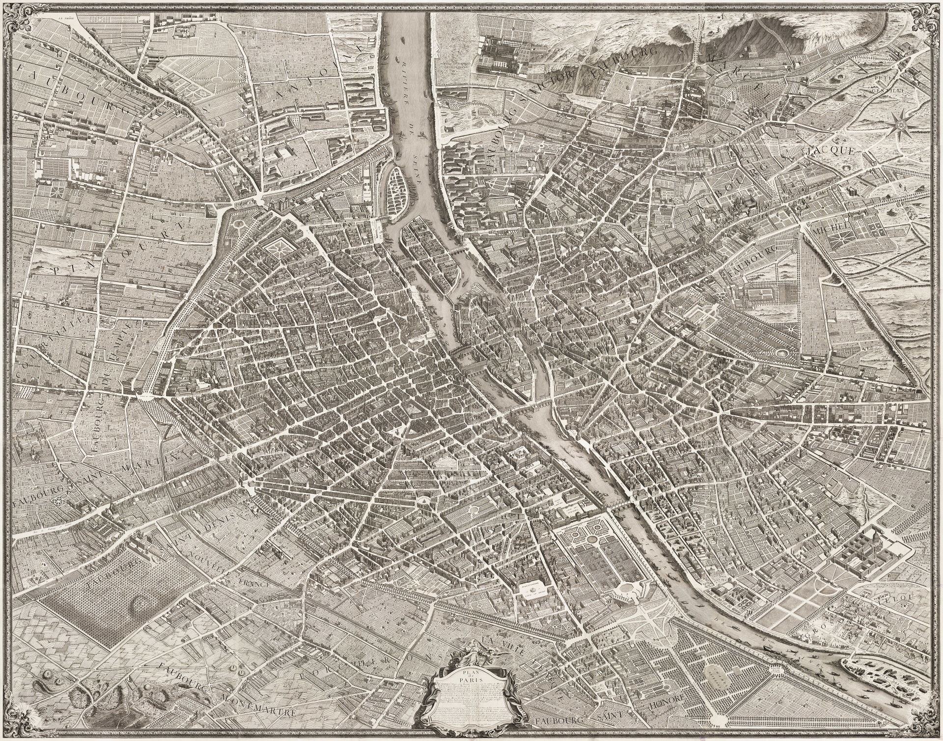 Turgot map of Paris, a highly accurate and detailed map of the …