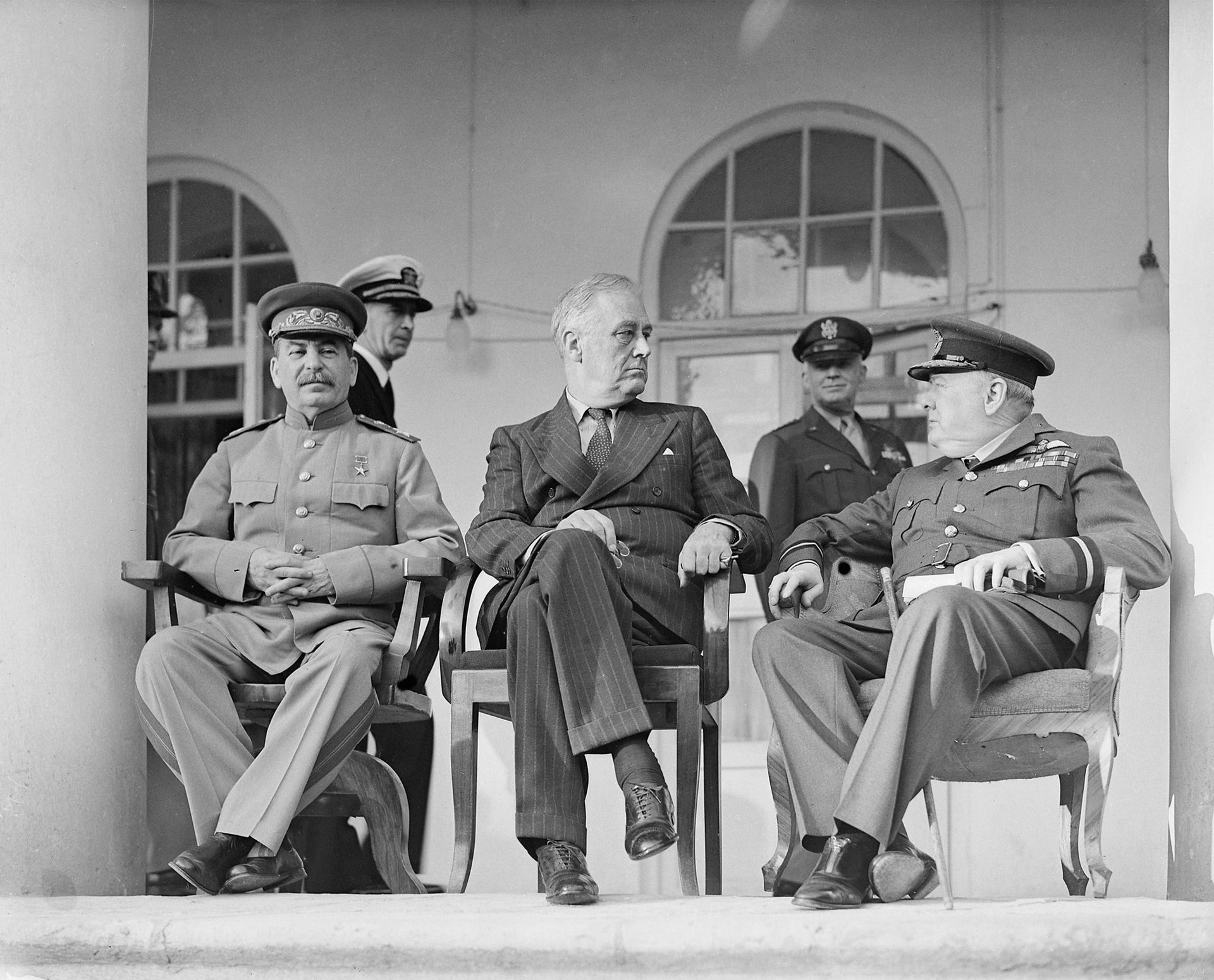 Joseph Stalin, Franklin D. Roosevelt and Winston Churchill on t…