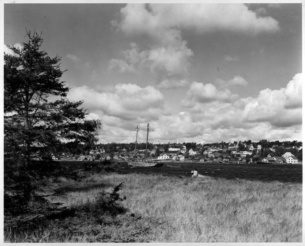 A view of the village of Baddeck, Nova Scotia, Canada, looking …