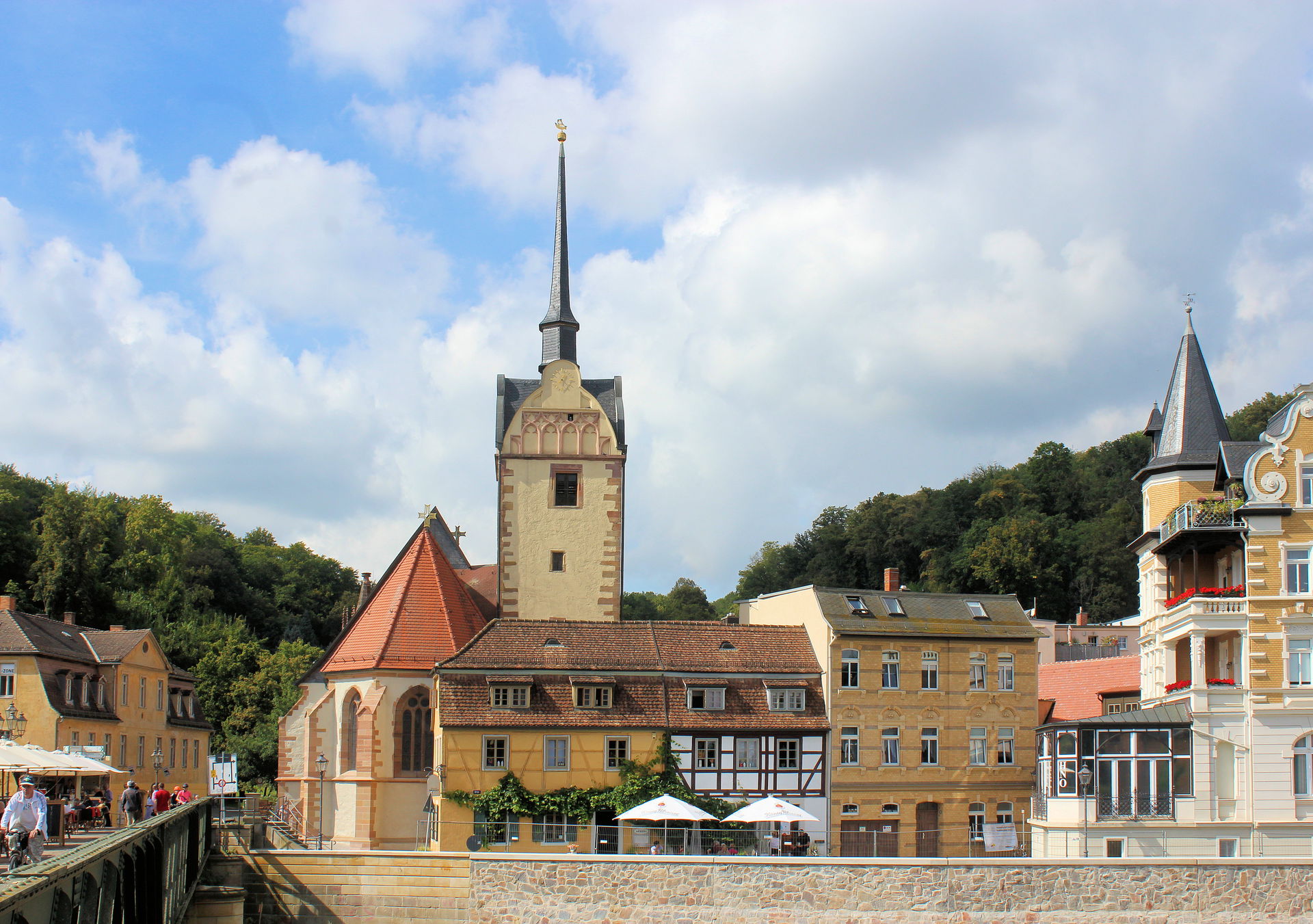 Gera, the quarter Untermhaus, view to the Saint Mary´s church