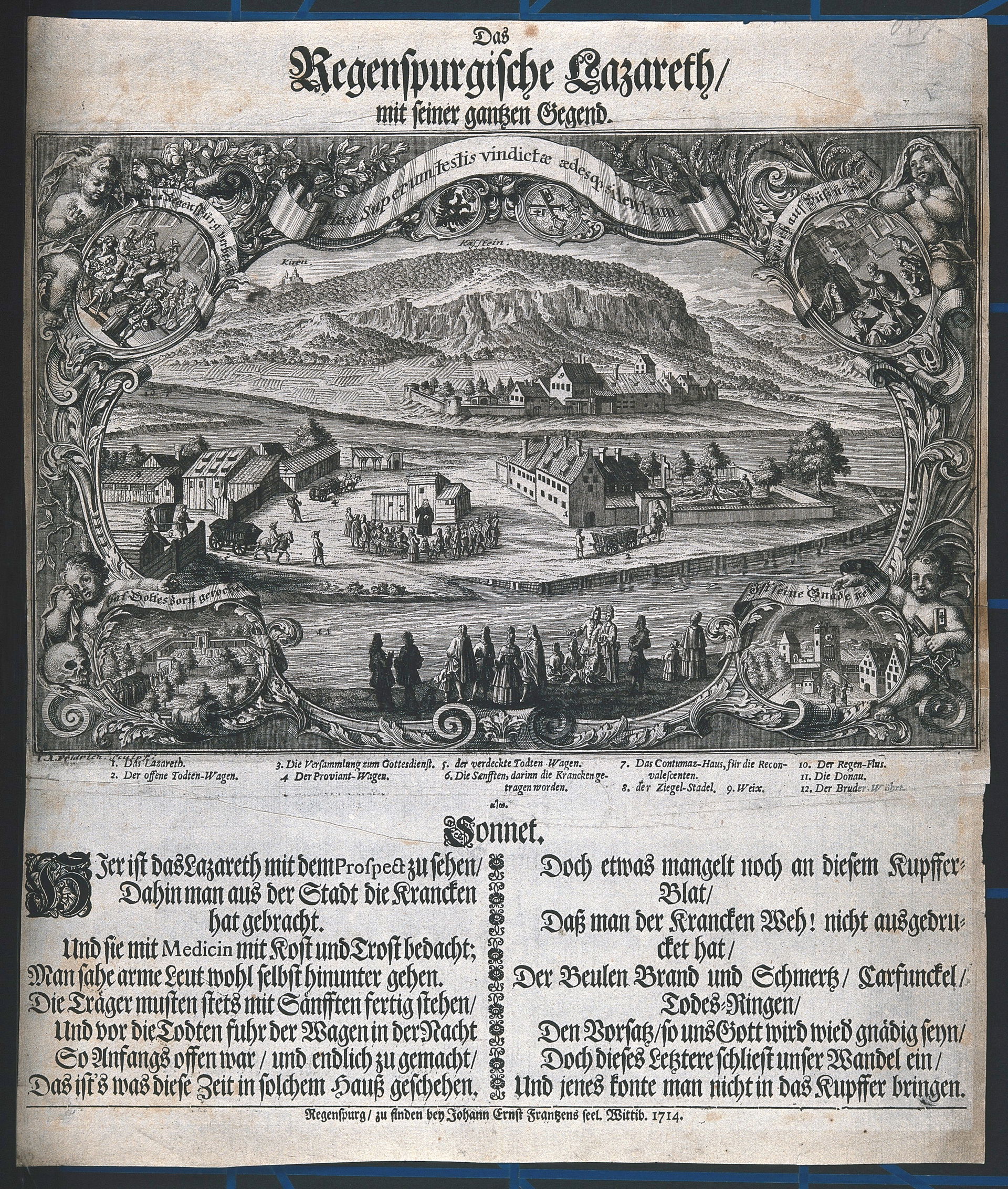 "Das Regenspurgische Lazareth mit seiner gantzen Gegend" - Kupf…