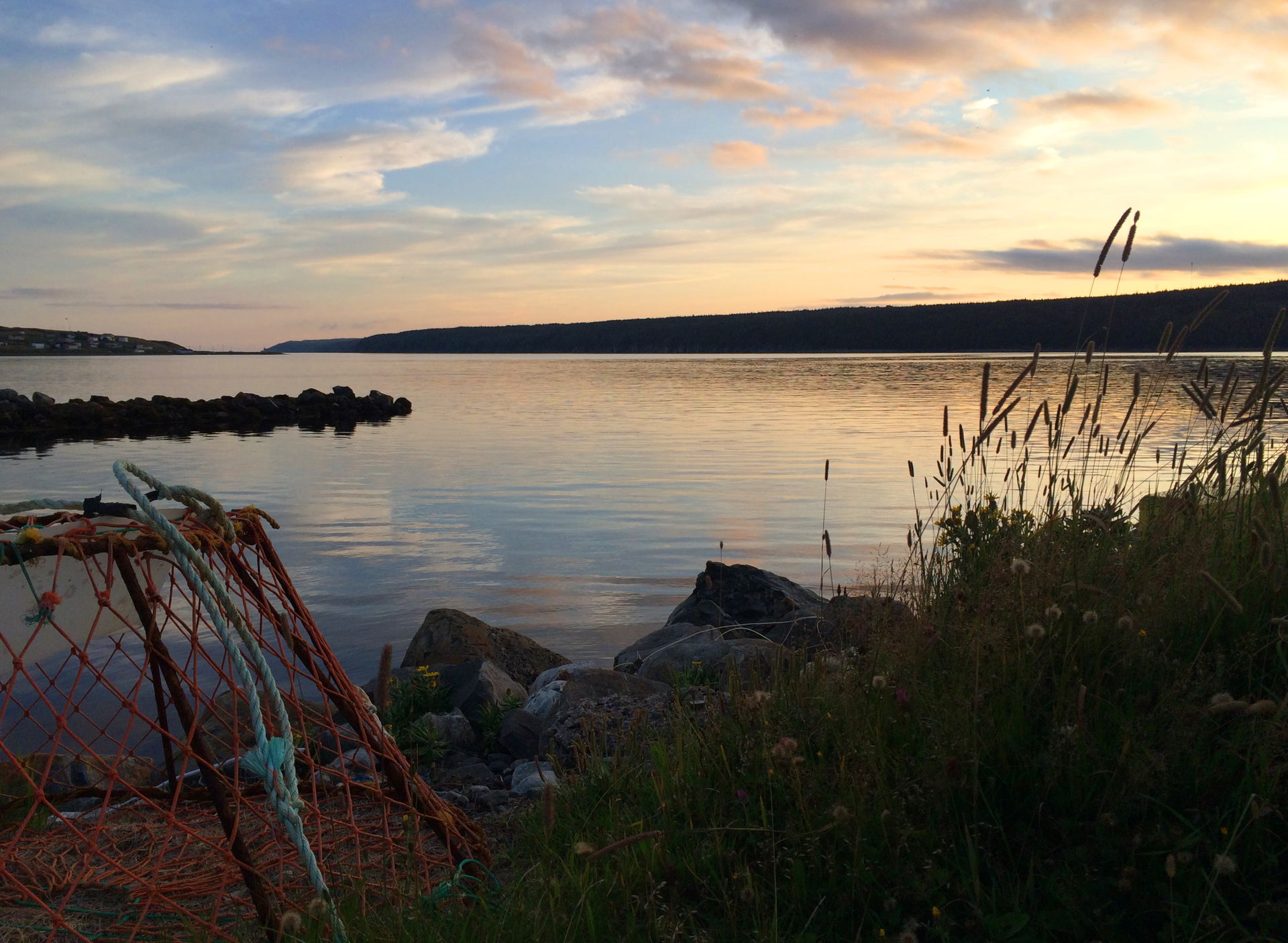 The sun sets over Trepassey Bay in southeastern Newfoundland.