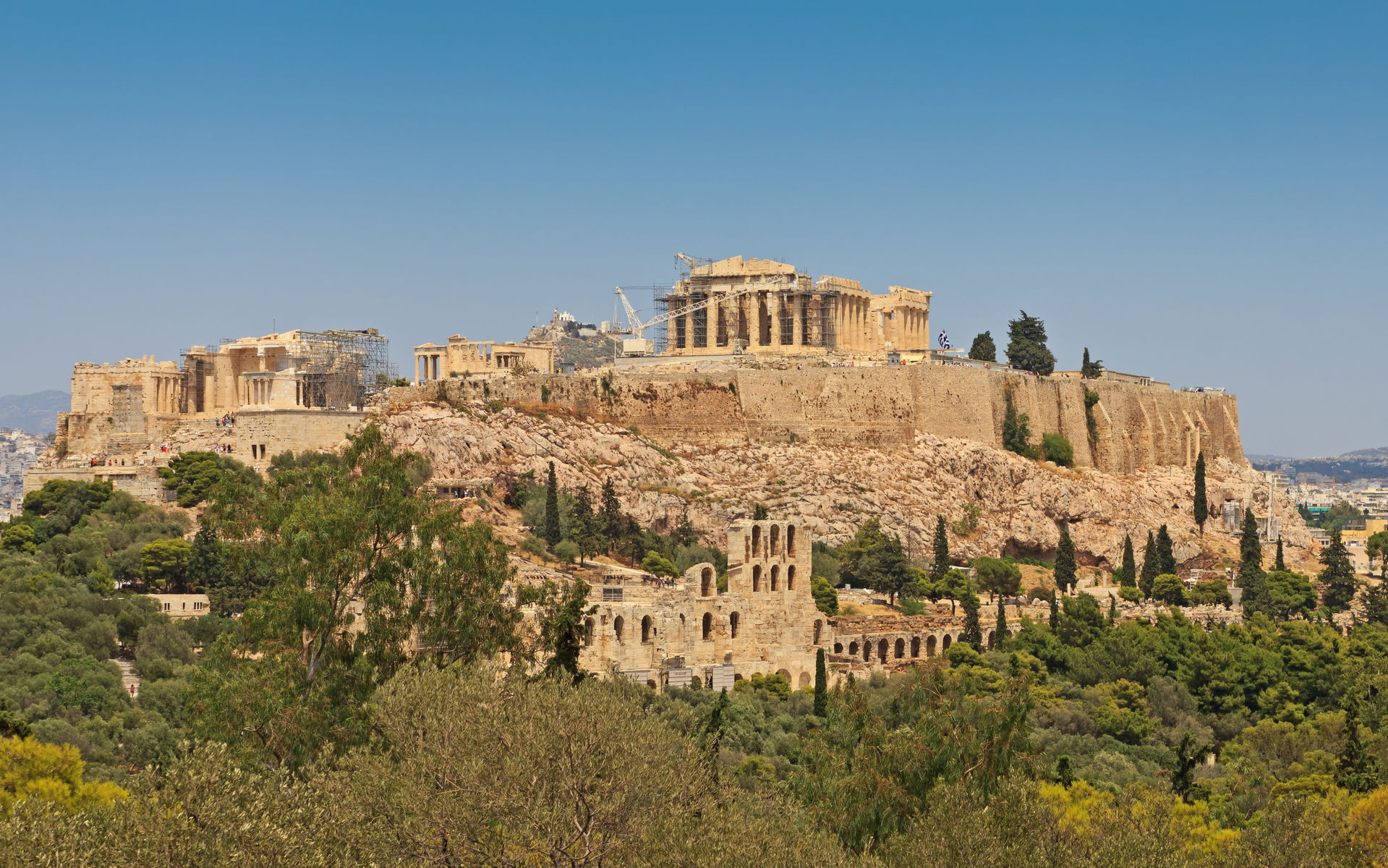 View from Philopappos Hill in Athens (Attica, Greece) — Acropol…