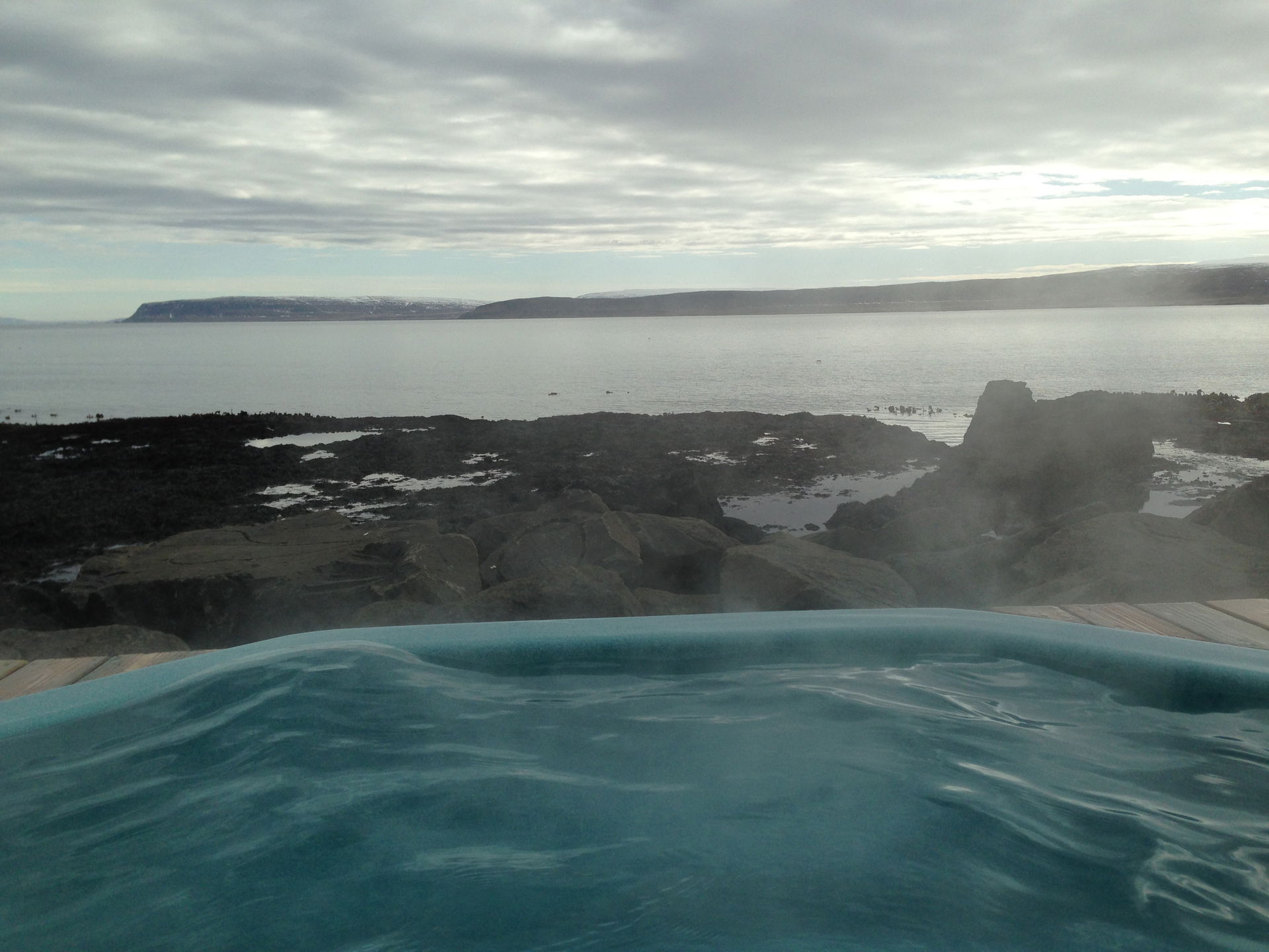 Side of the road geothermal pools in Drangsnes