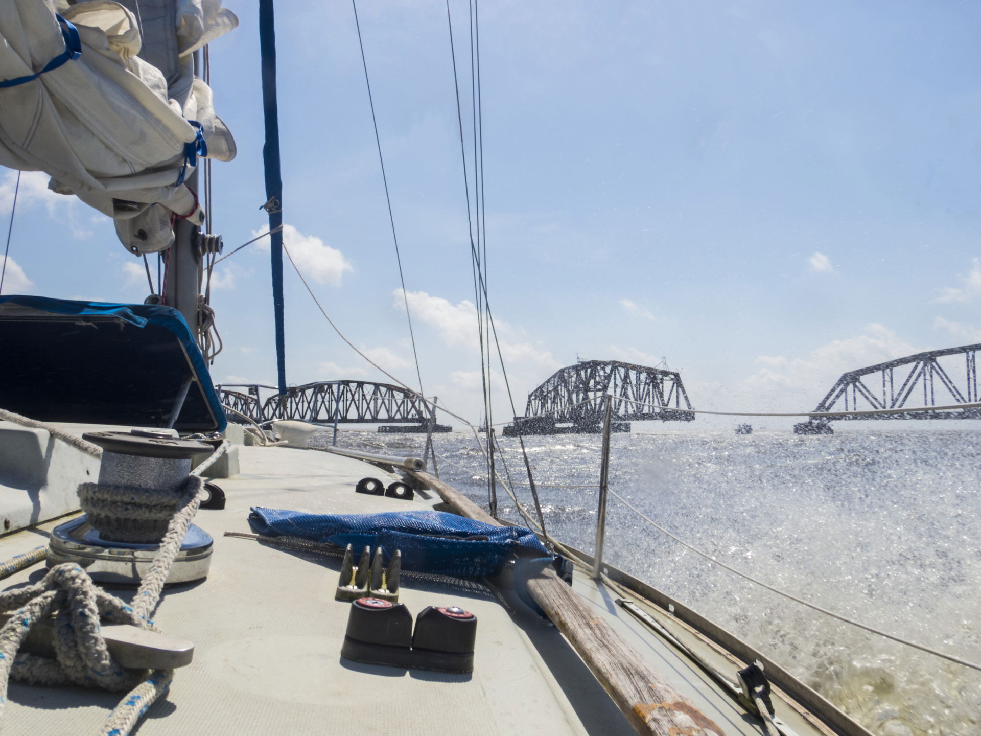 Approaching the Rigolets Pass Bridge in Louisiana, which separa…