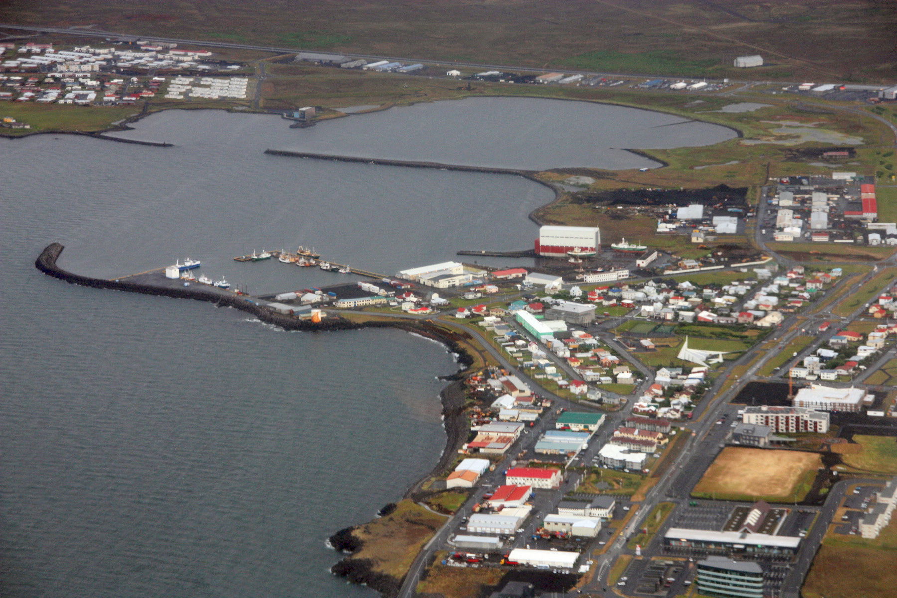 Ytri-Njarðvík (Ytri-Njardvik) in Reykjanesbaer as seen from a p…