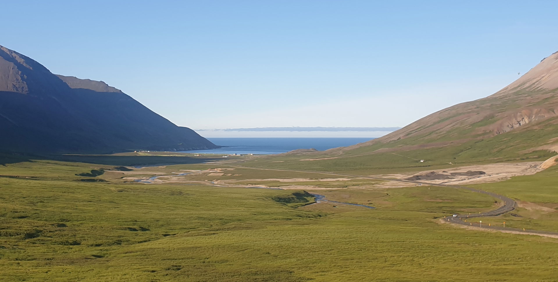 Njarðvík valley and fjord seen from the road to Valnesskarð