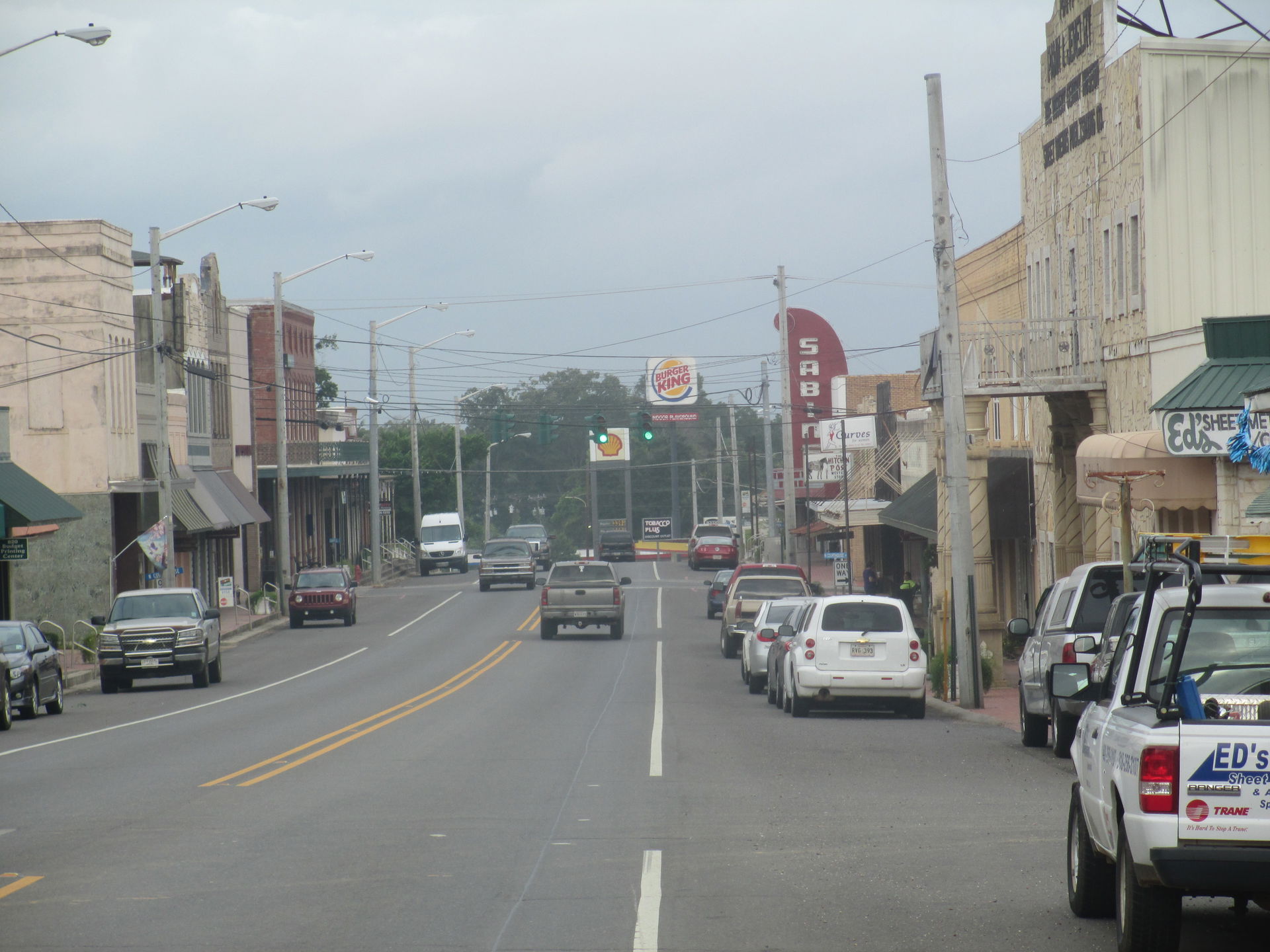 Louisiana Route 6 in central Many, Louisiana, looking west, 201…