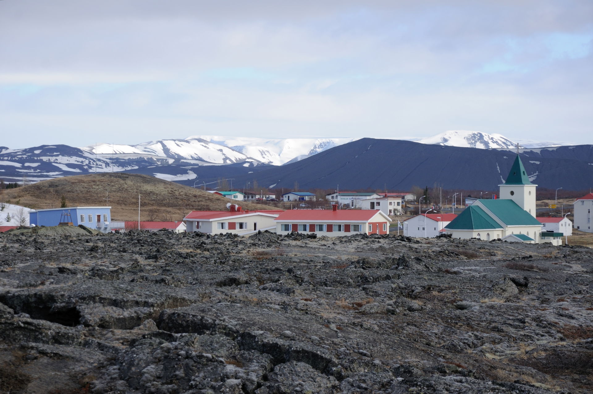 Reykjahlíð and Hverfjall, North Iceland.