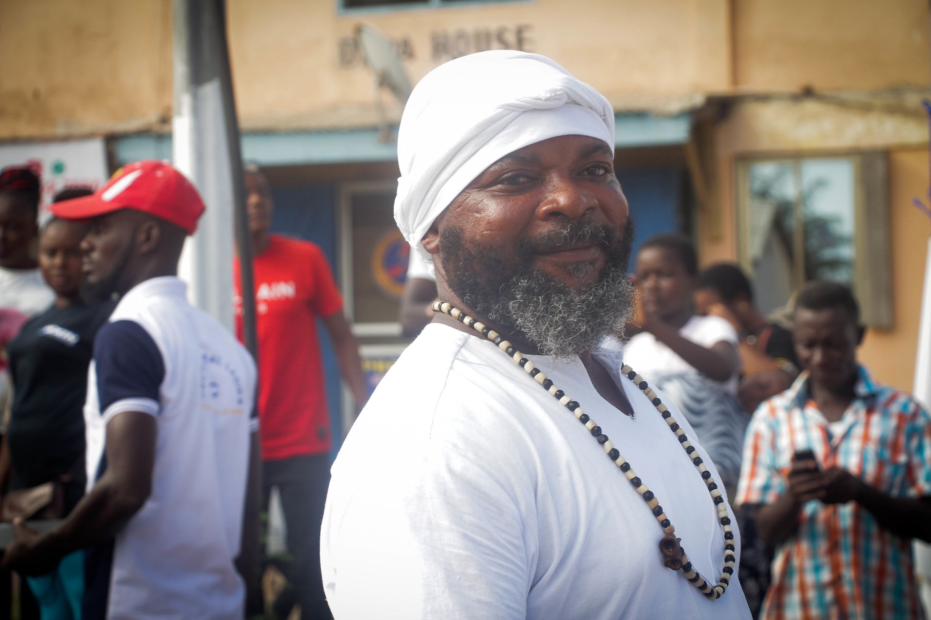 A man at aboakyer festival in Winneba, Ghana