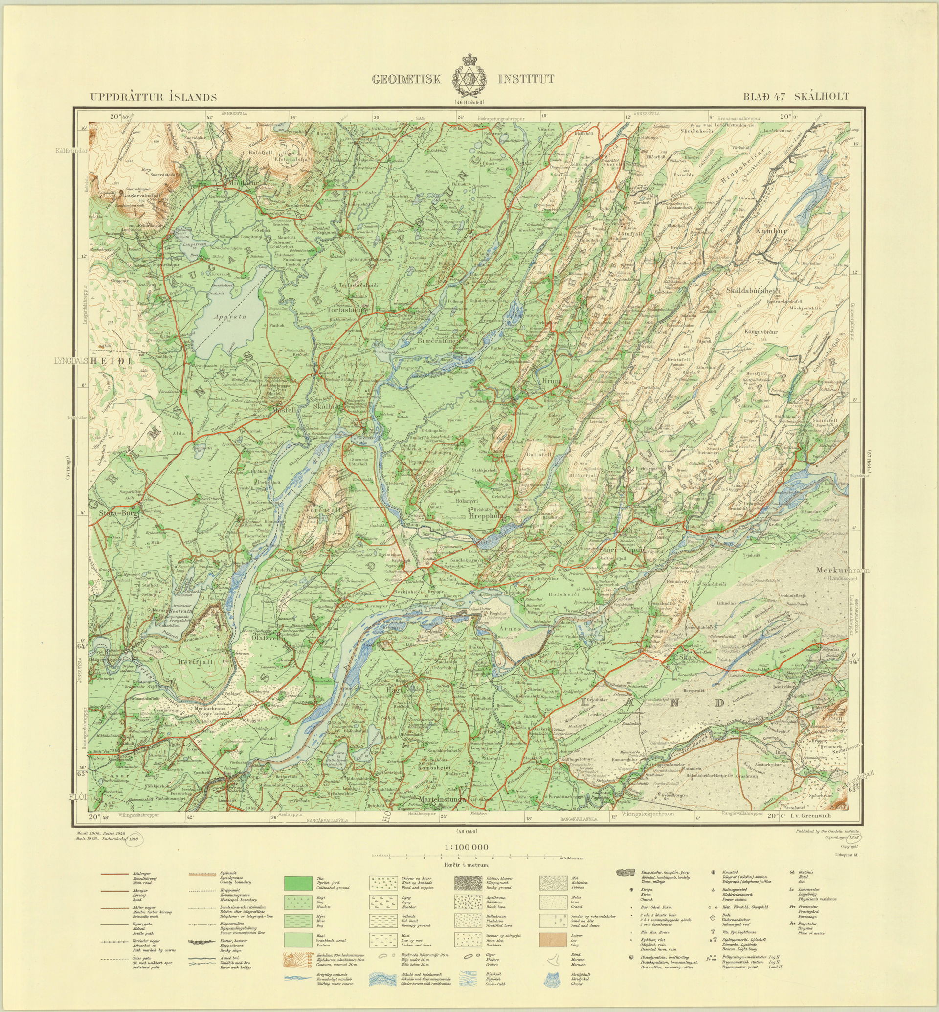 Detailed topographic map