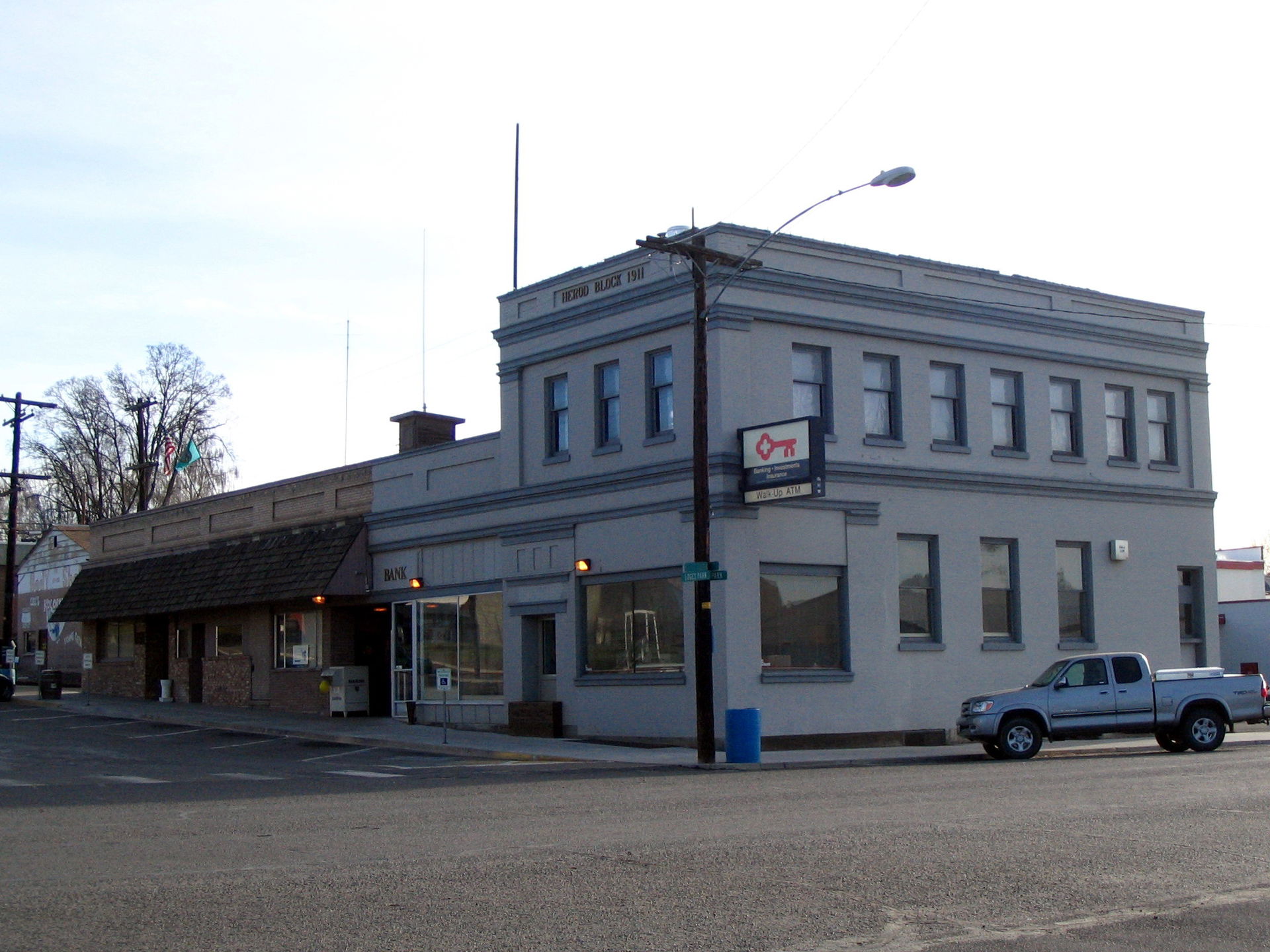 The Herod Block in Zillah, Washington was built in 1911. A bank…
