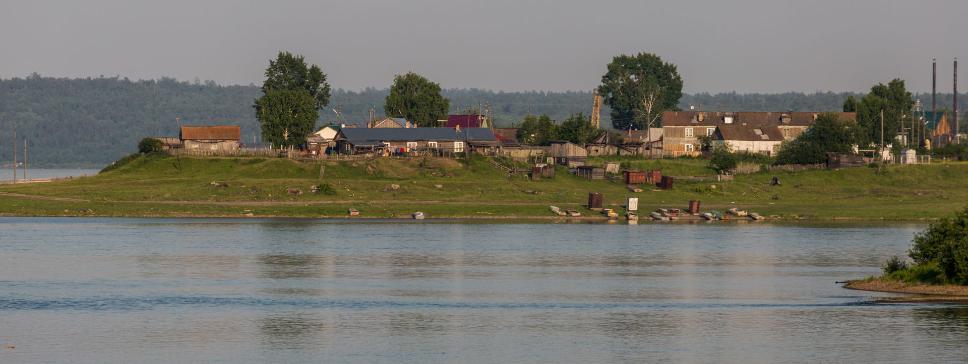 Siberia, Russia. Strelka village, Yenisei and Angara
