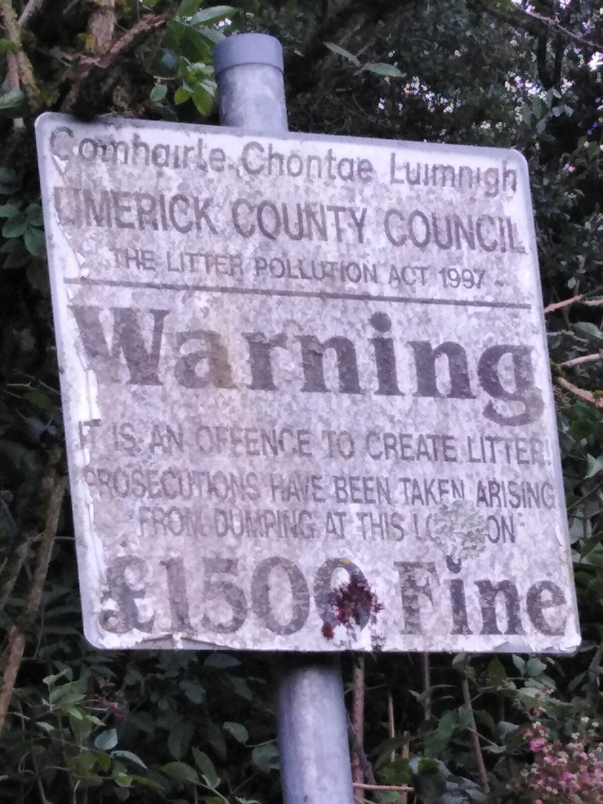 No Dumping Sign, Clarina, Limerick