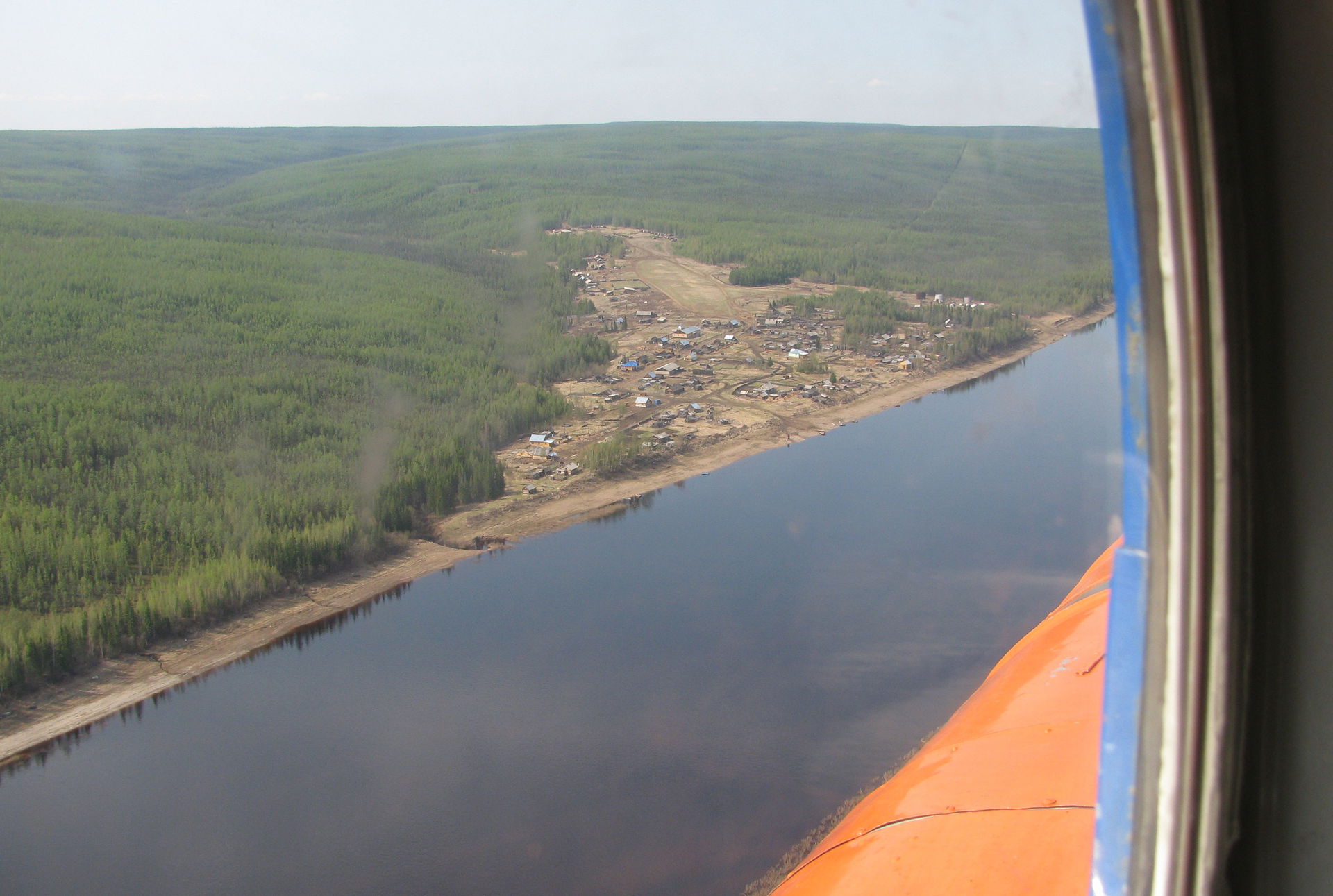 Osharovo settlement on the Podkamennaya Tunguska River, view fr…