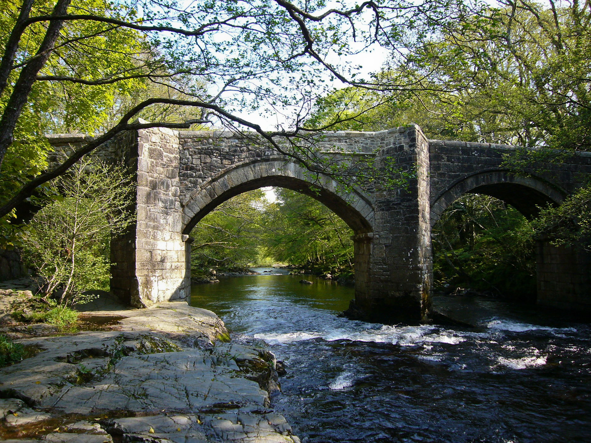 Newbridge on the River Dart near Spitchwick on Dartmoor.  The s…