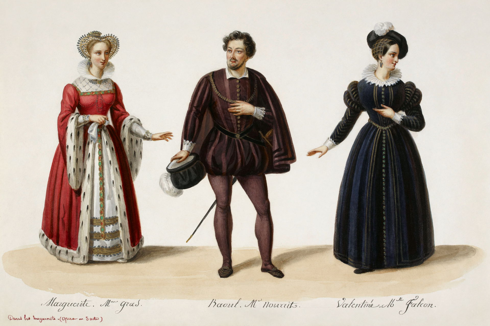 Costume designs for Giacomo Meyerbeer's Les Huguenots, No 2. Ju…
