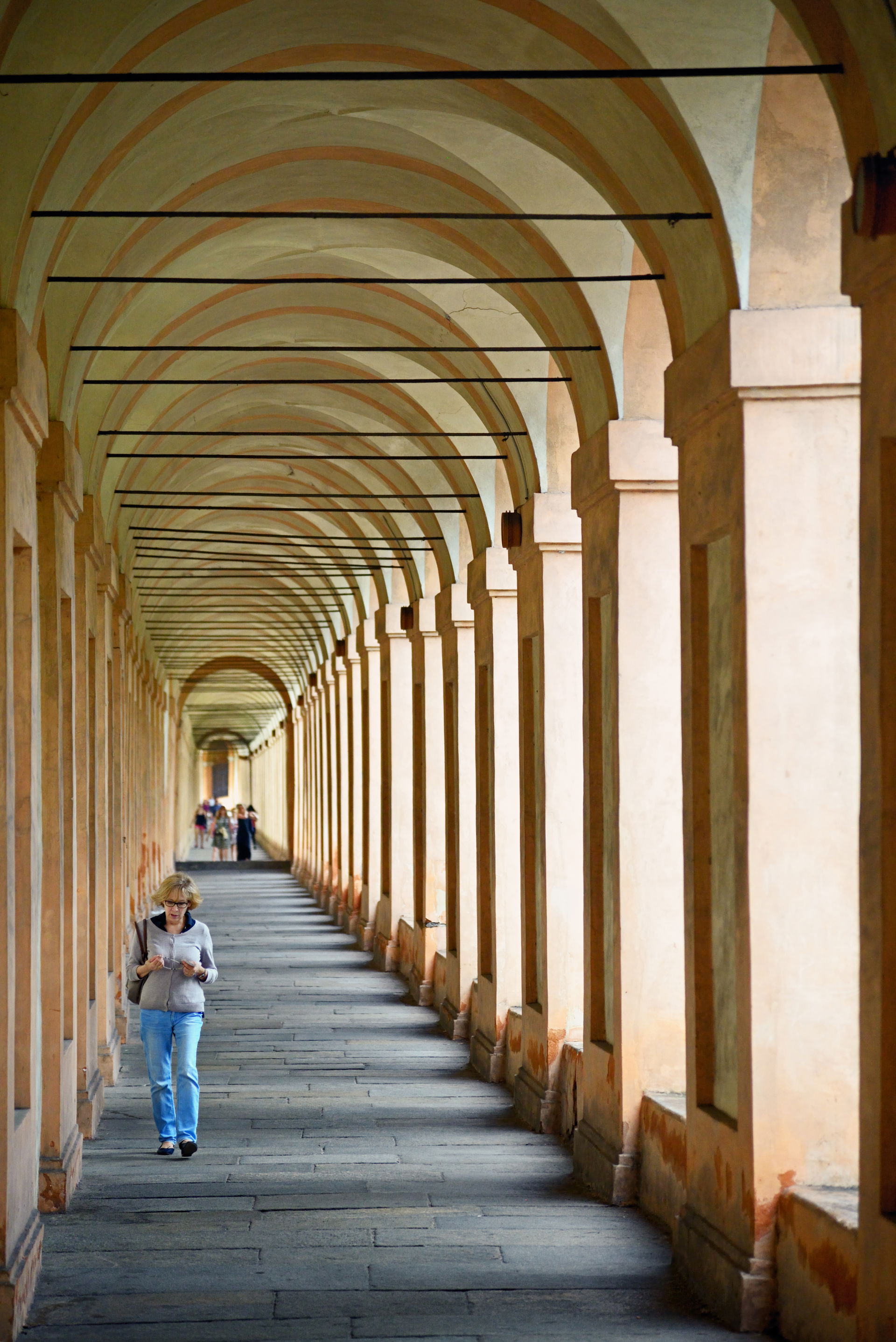 Arcade of Sanctuary of the Madonna di San Luca, Bologna, Italy.…