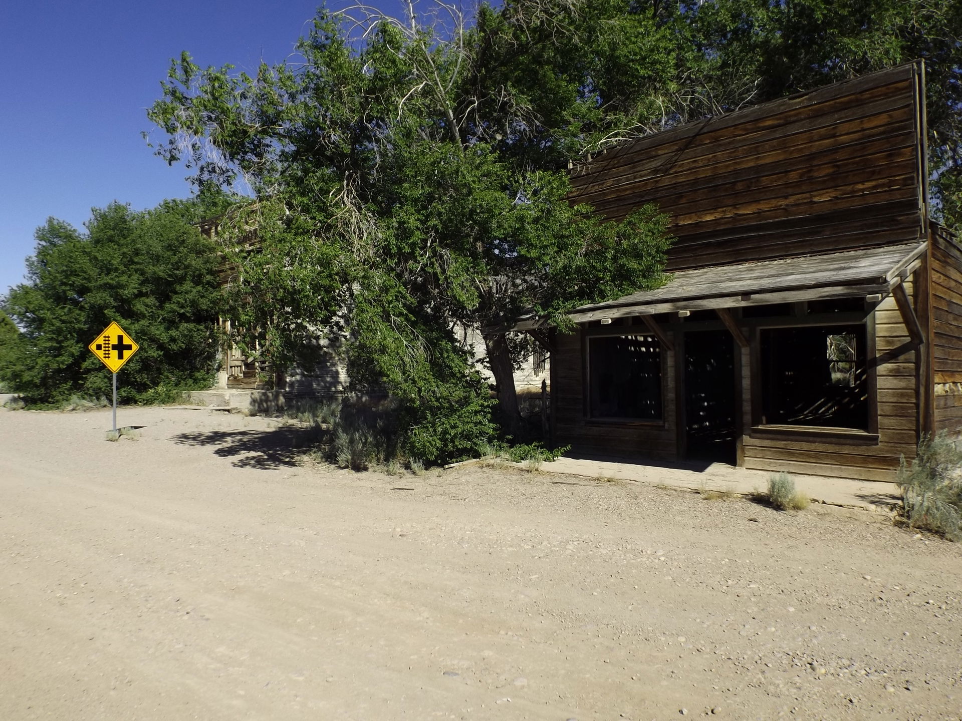 Abandoned buildings on Center Street in Modena, Utah