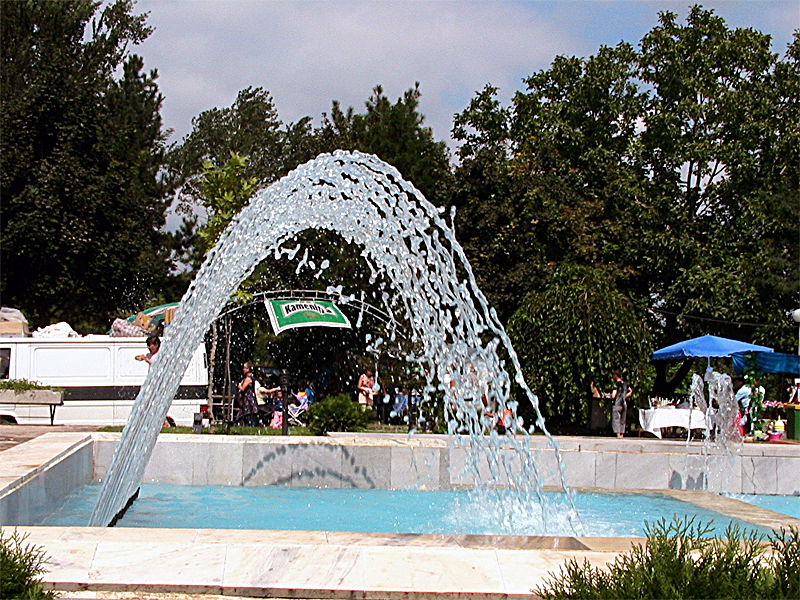 This is fountain in the central square of NIkopol in front of t…