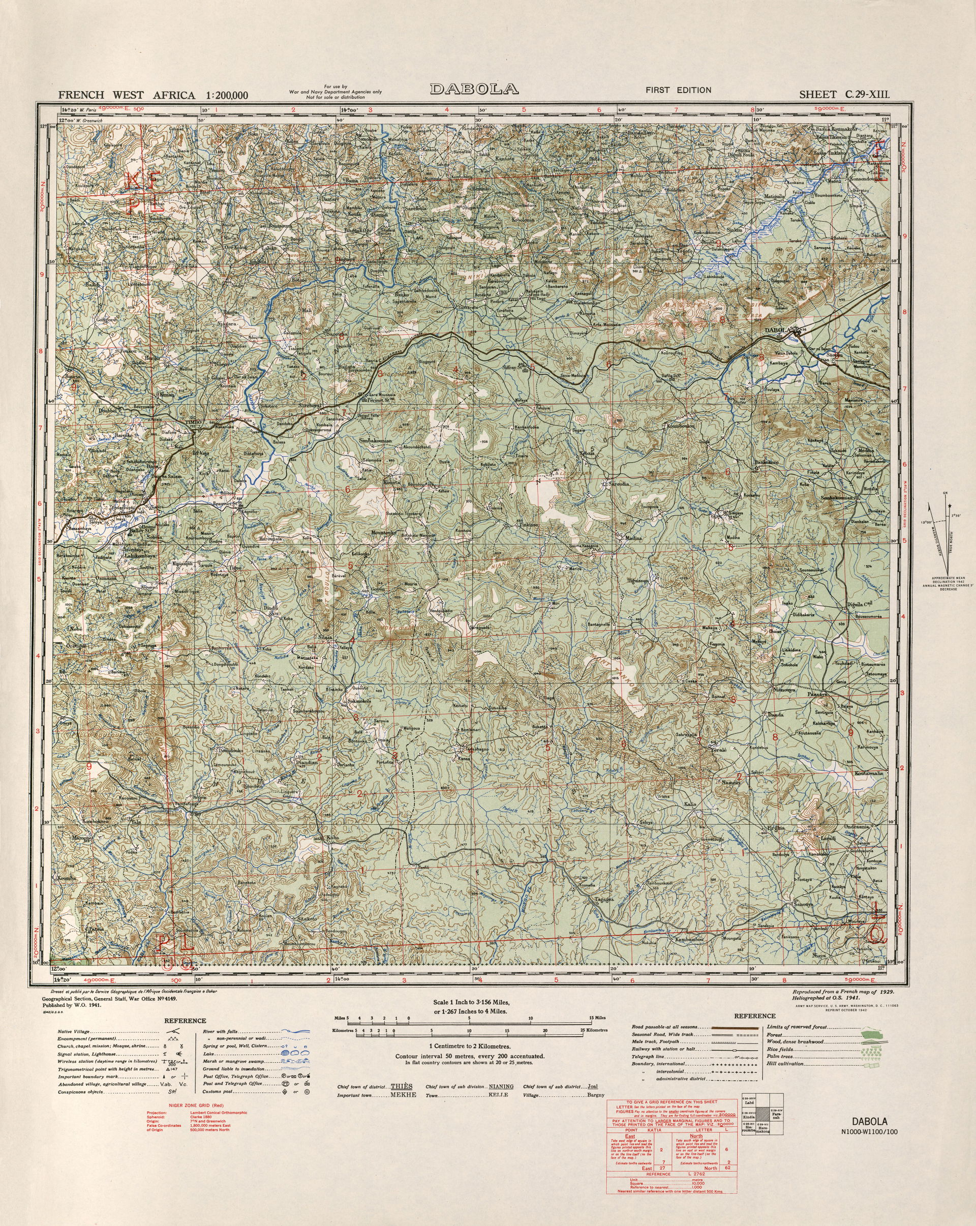Sheet C 29-13 Dabola - (7.8MB) - French West Africa, 1:200,000,…