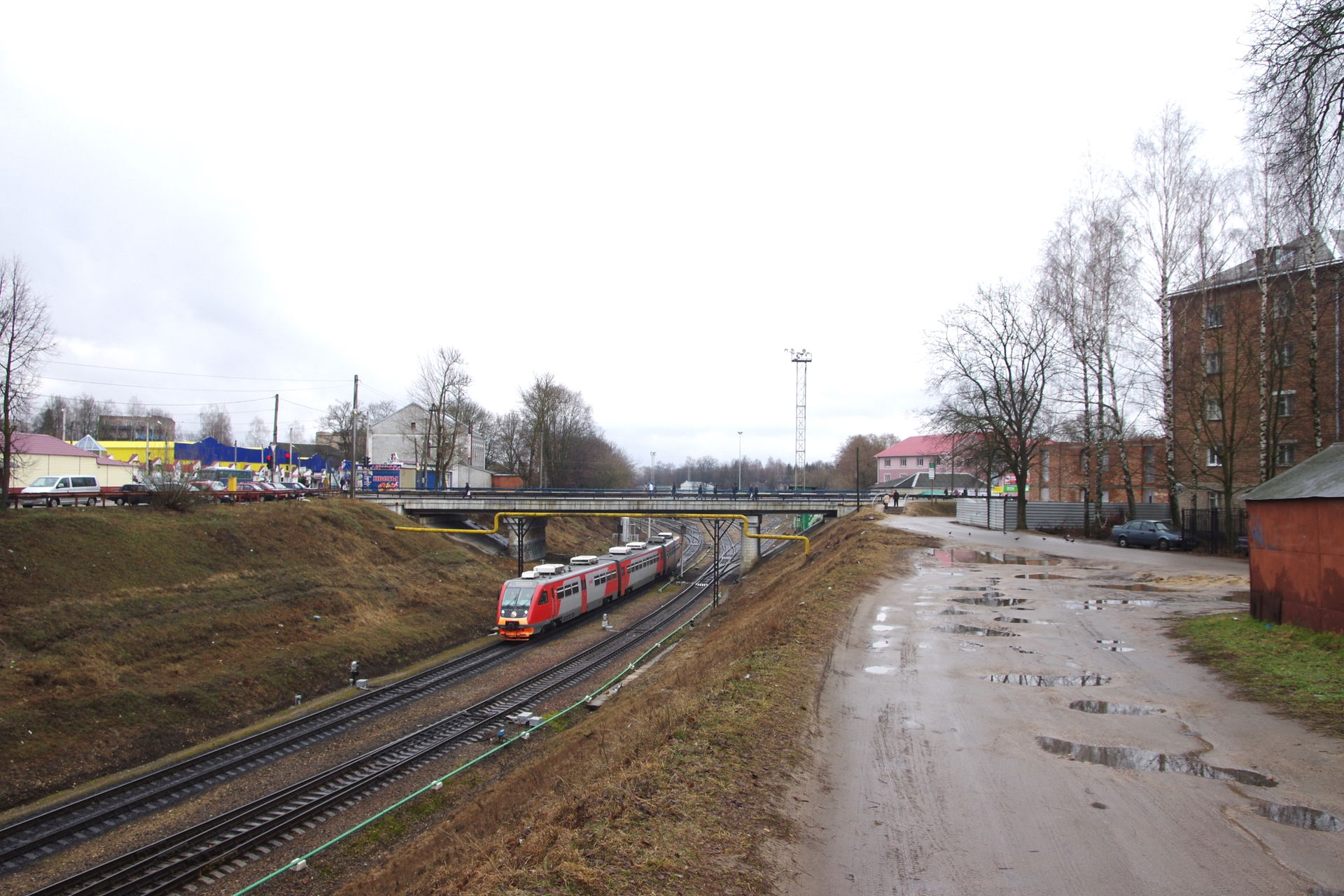 Departuring of train Bryansk - Smolensk. The railway traffic on…