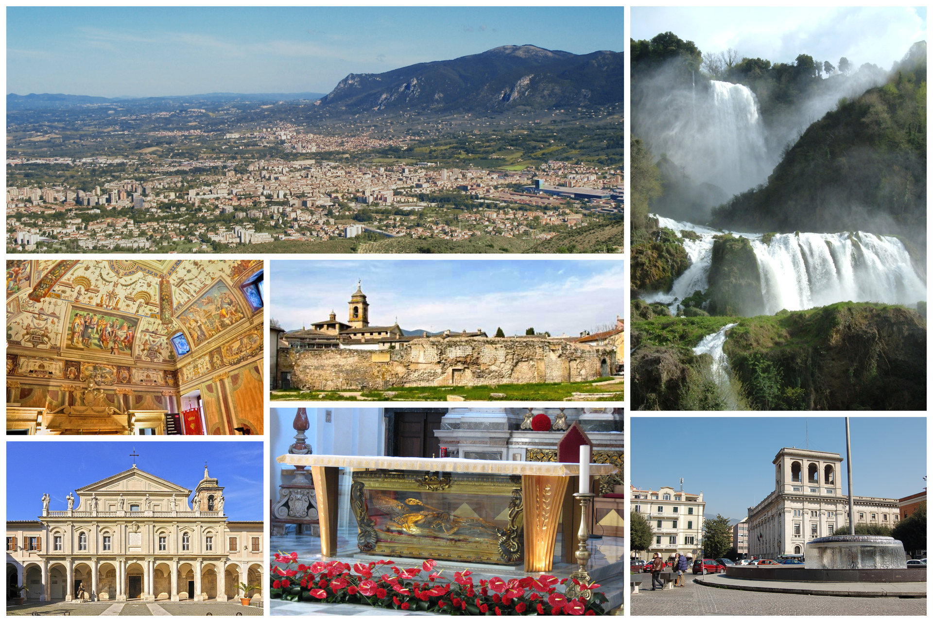 Collage of pictures from the city of Terni