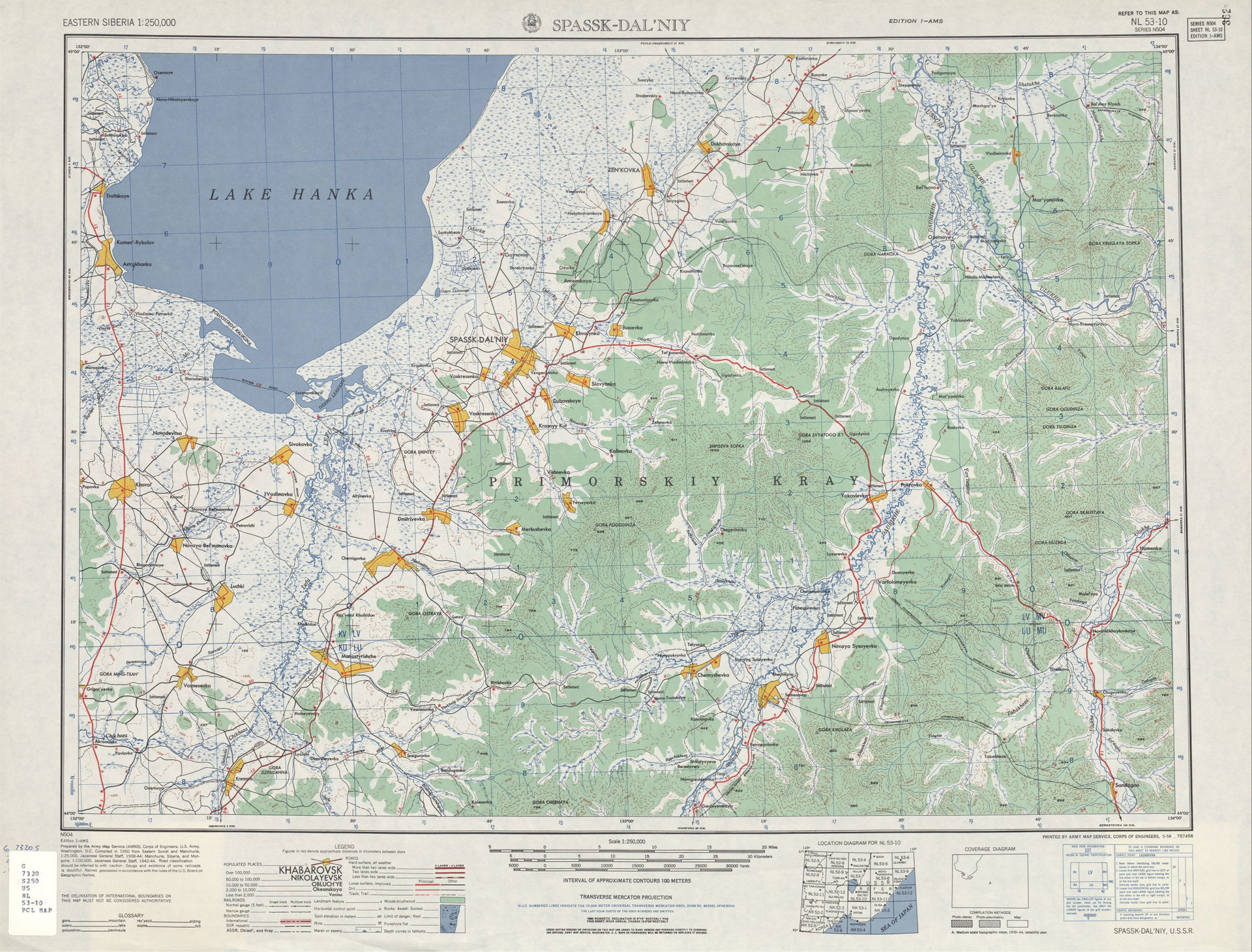 List from Eastern Siberia AMS Topographic Maps. Series N504, U.…