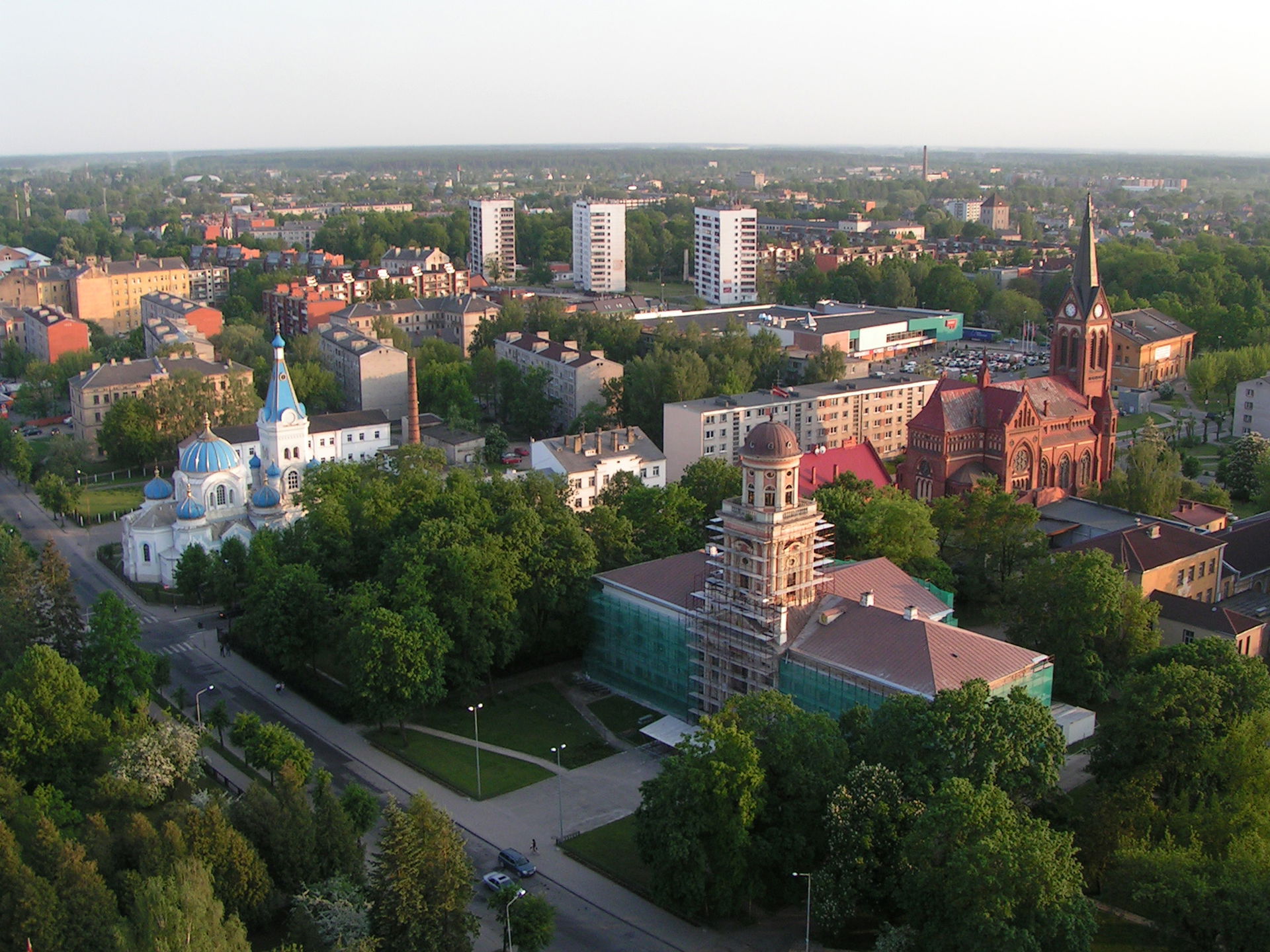 Aerial View of Jelgava. Academia Petrina, St. Simeon and Anna O…