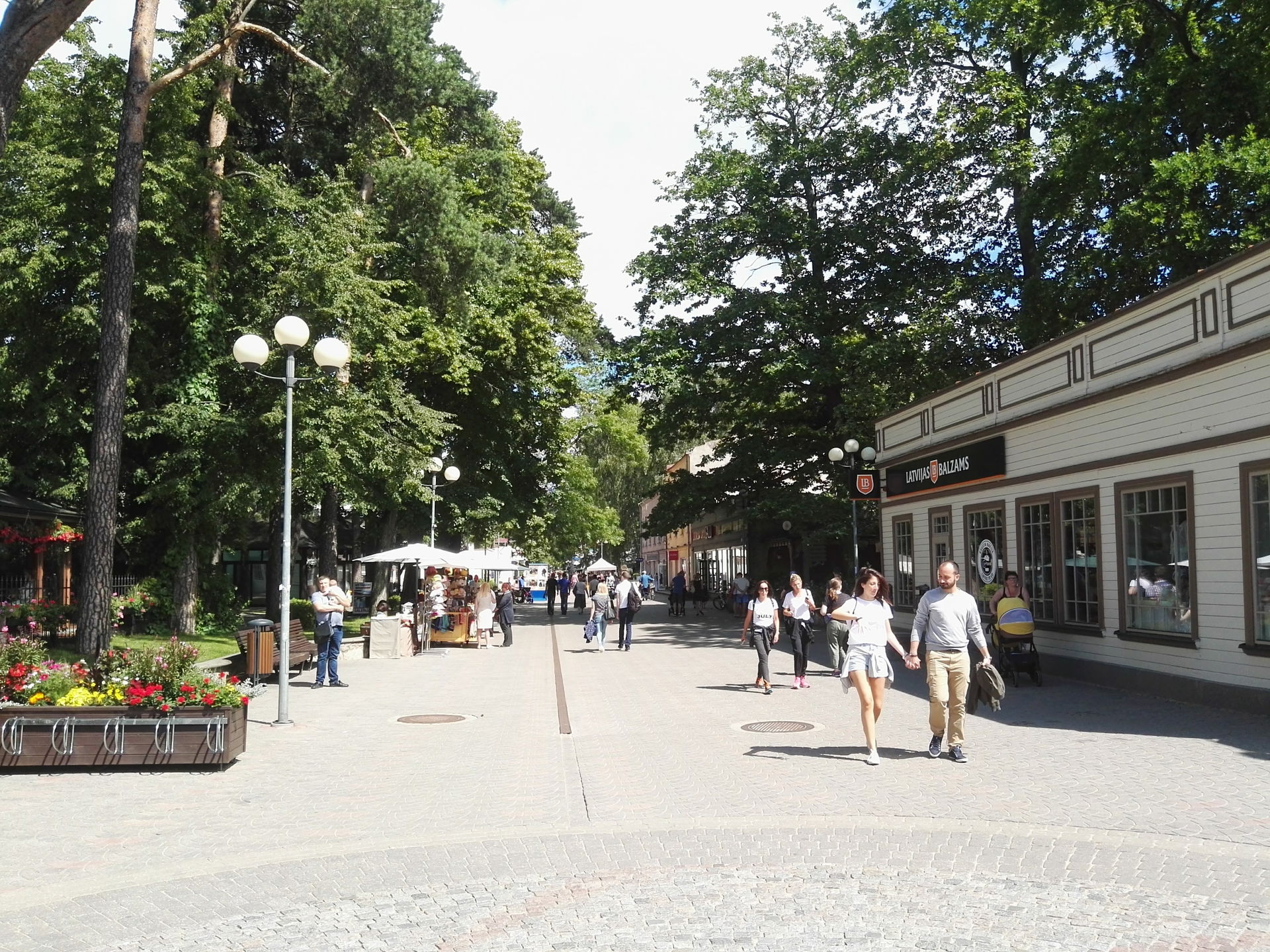 A street with people