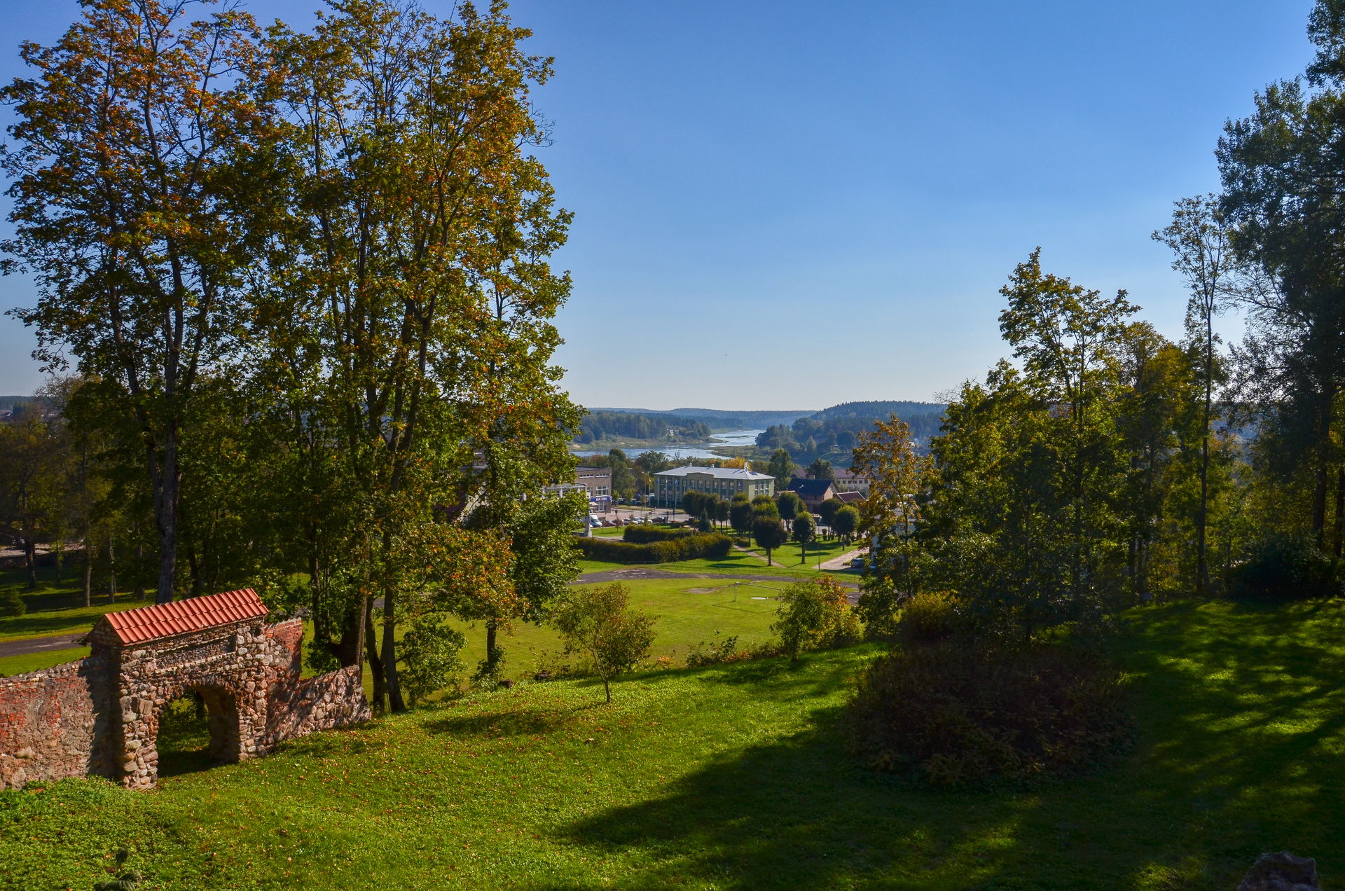 A view from the hill outside Krāslava Palace towards the Daugav…