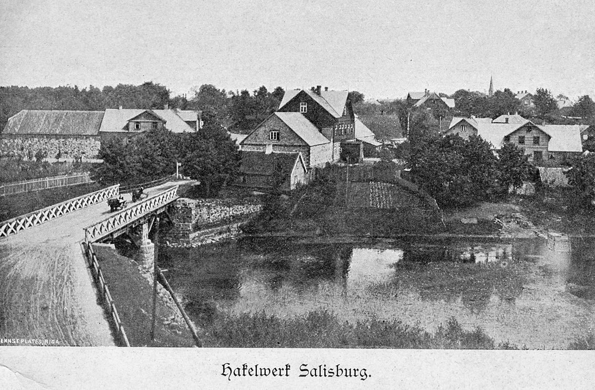 Salisburg Mazsalaca, bridge over the Salaca and the so called "…