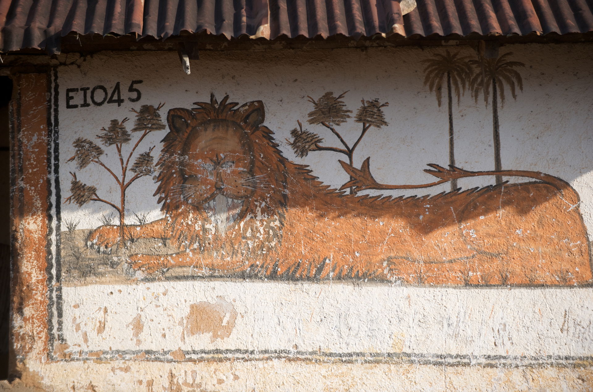 Lione depicted in a house near Guéckédou
