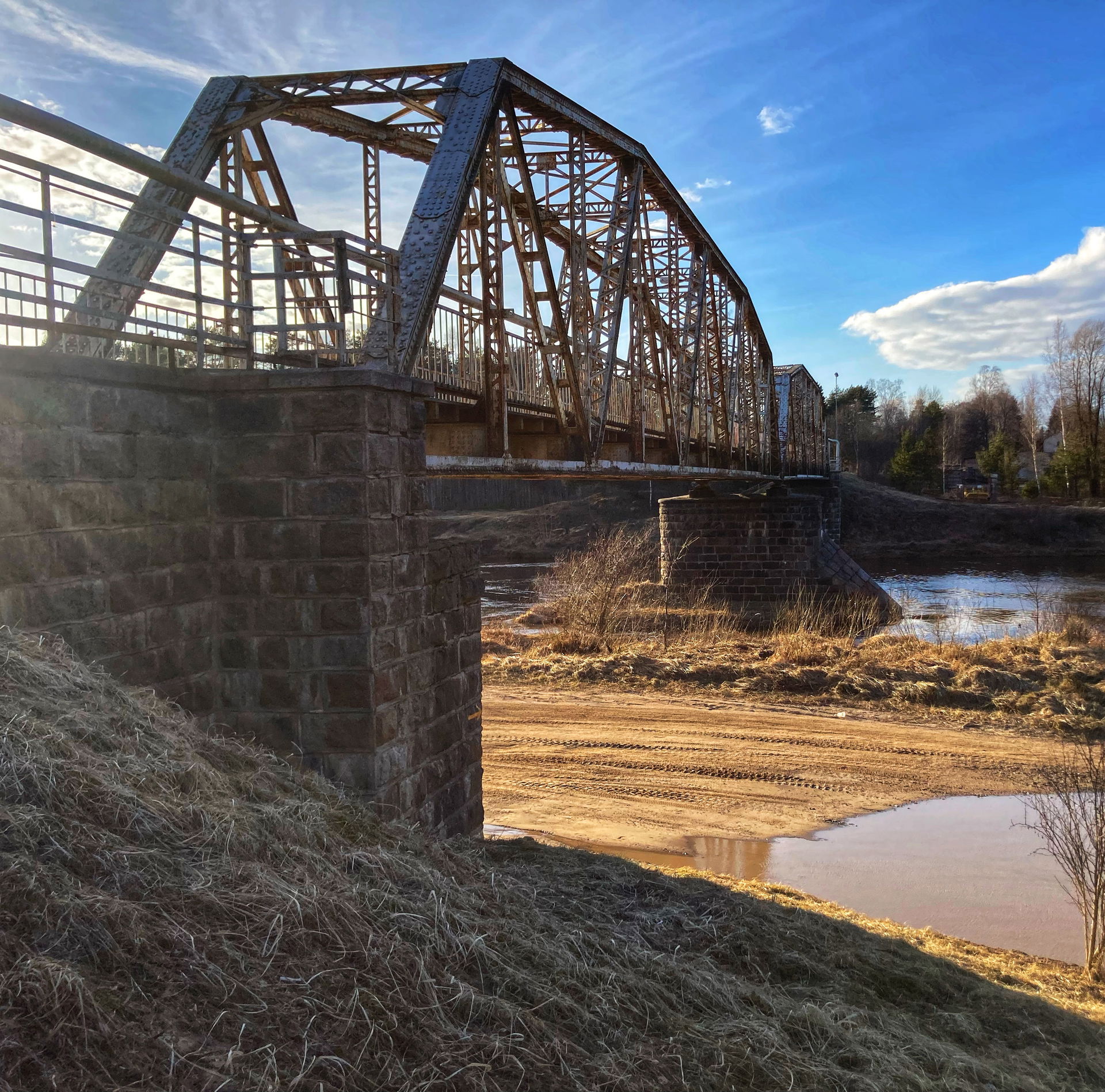 The iron railway bridge in Valmiera was built in 1911. Currentl…