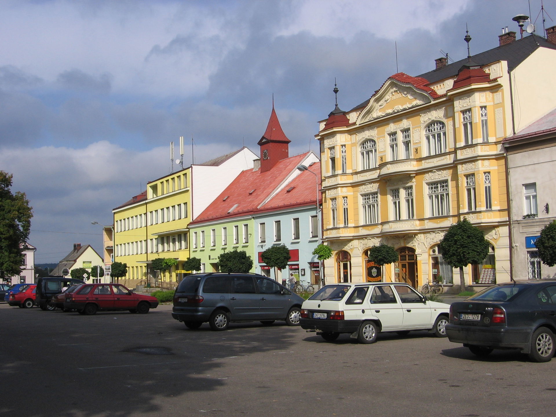 Town square in Týniště nad Orlicí (Czech Republic)