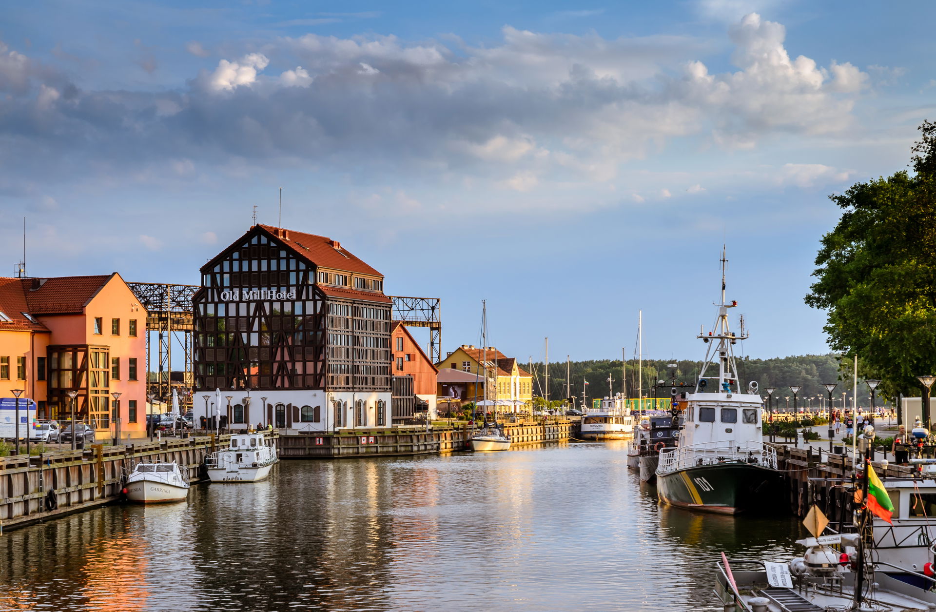 Quiet summer evening in the port city Klaipėda.