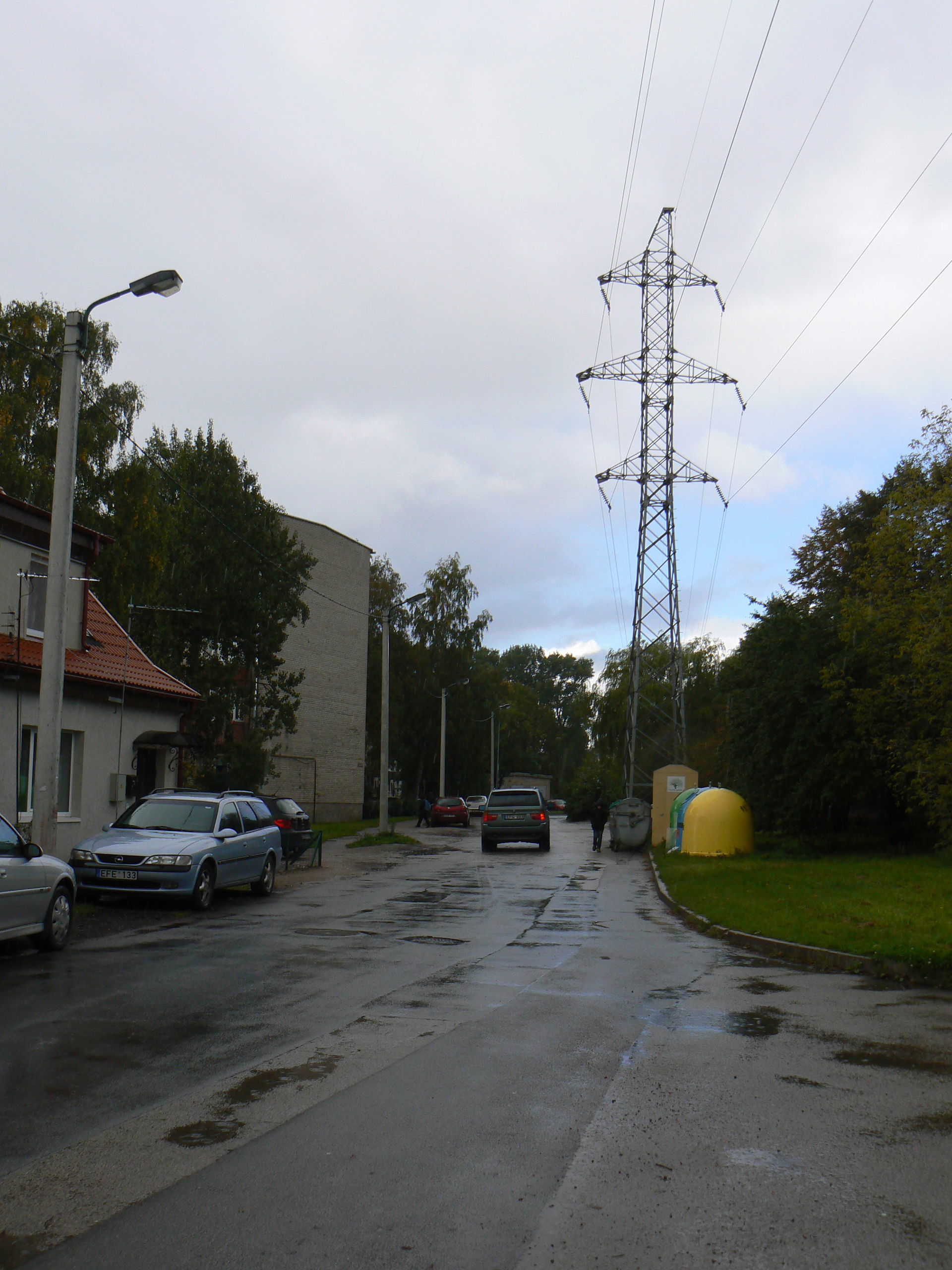 Ulice Kaštonų gatvė v Klaipėdě. Pohled k západu